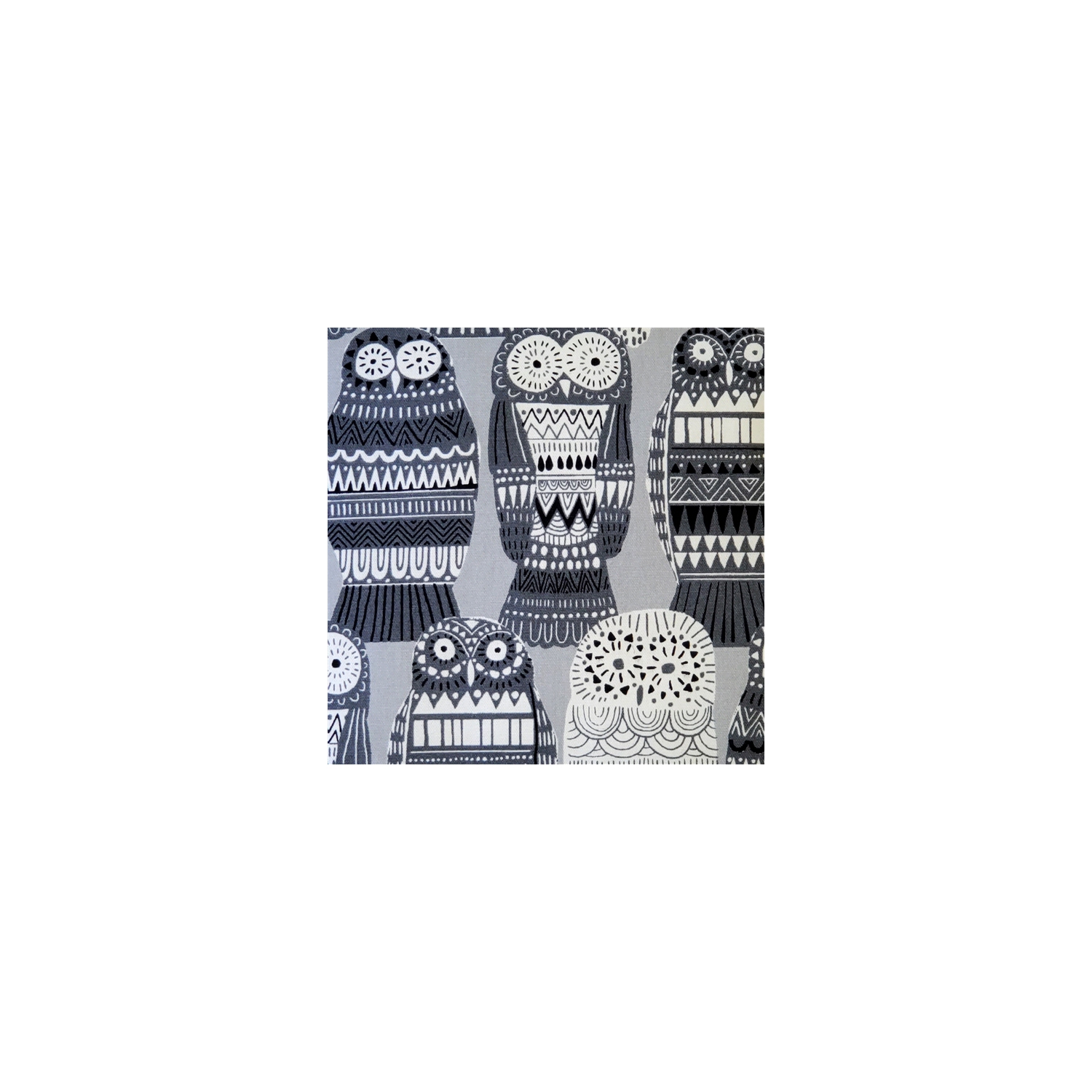 Midnight Owl Cotton Print Throw Pillow, 17"x17"