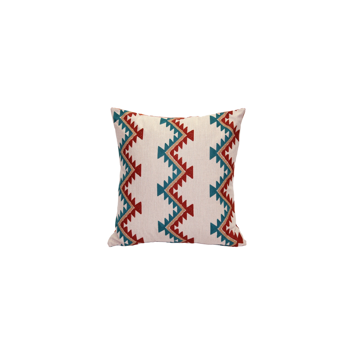 Tulum Coast Embroidered Throw Pillow, 20"x20"