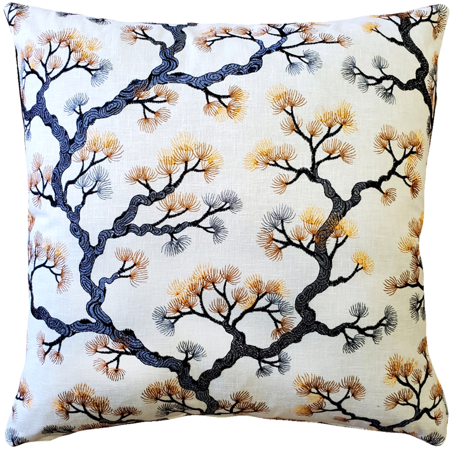 Bonsai Pine Onyx Amber Throw Pillow, 19"x19"