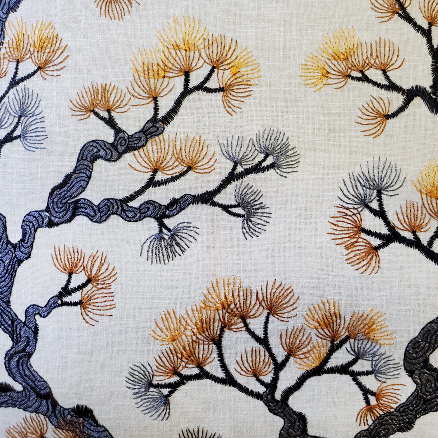 Bonsai Pine Onyx Amber Throw Pillow, 19"x19"