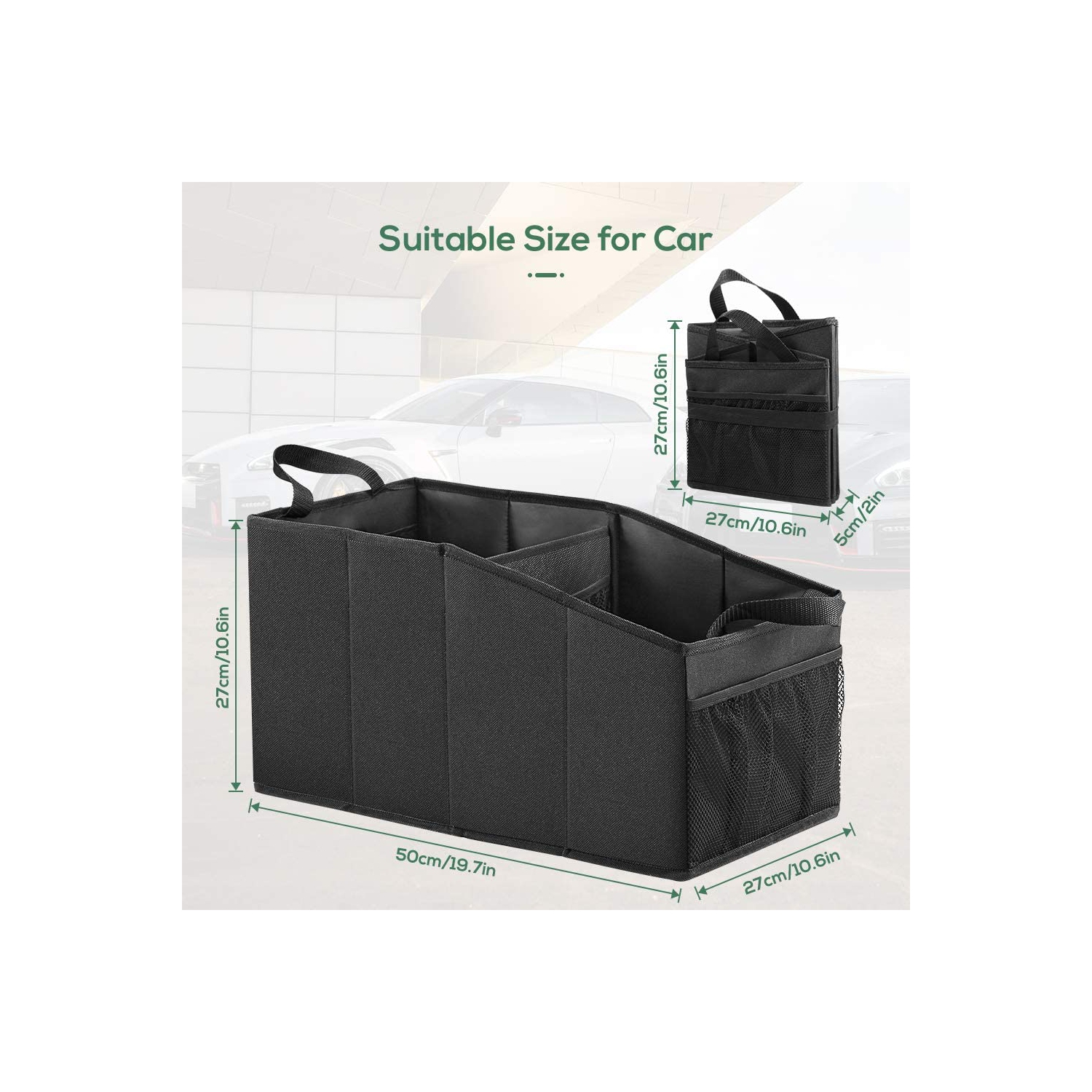 Organisateur de coffre de voiture Sac de coffre avant Sac de coffre arrière étanche Coffre pliable de voiture Organisateur de rangement pliable pour