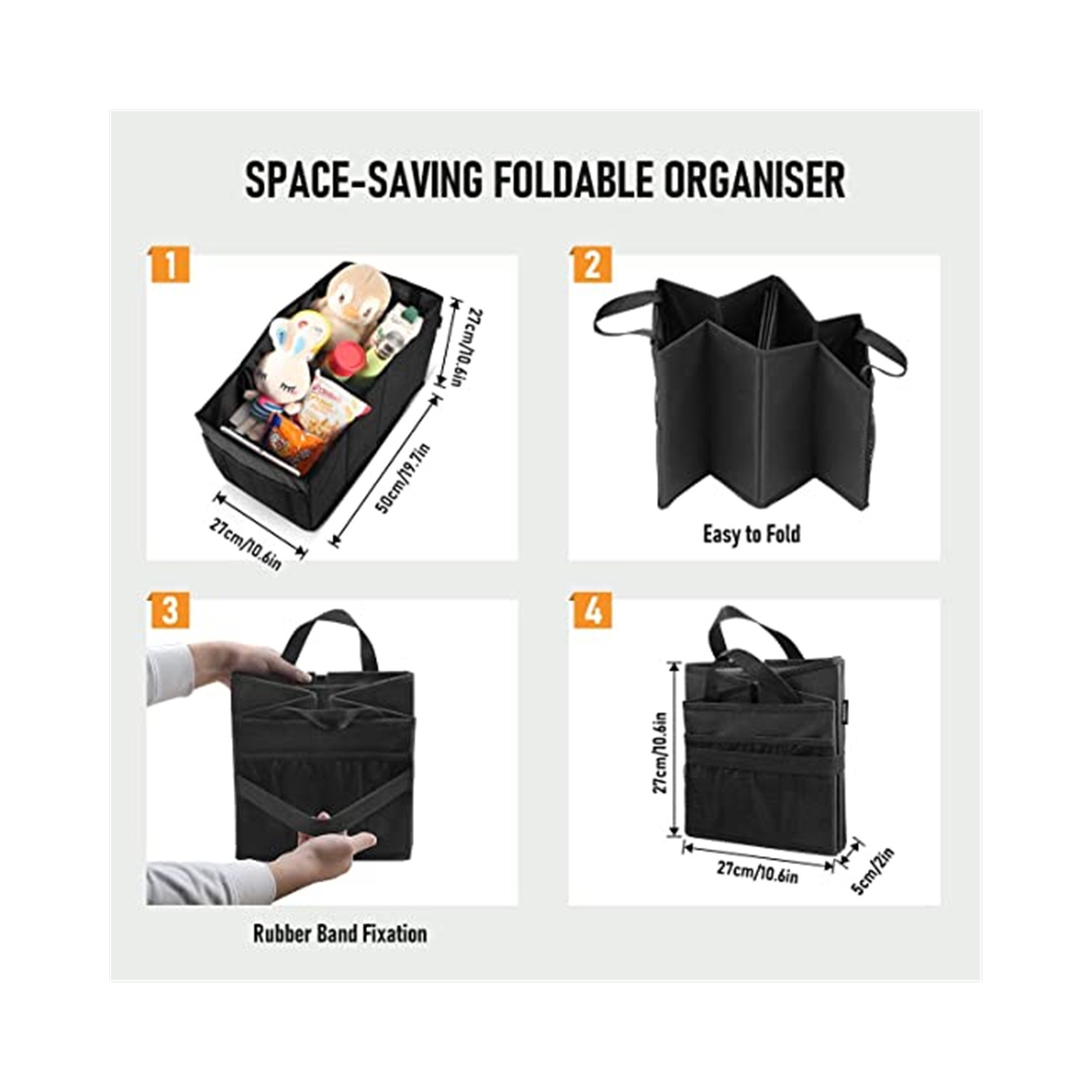 Organisateur de coffre de voiture Sac de coffre avant Sac de coffre arrière étanche Coffre pliable de voiture Organisateur de rangement pliable pour