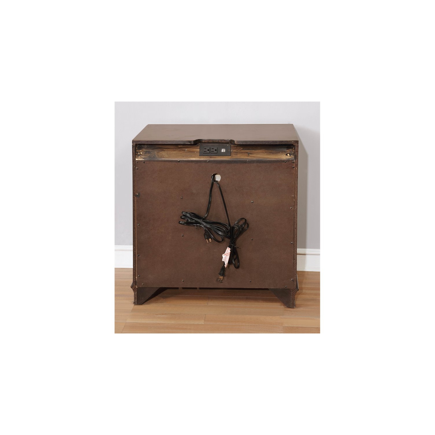 Bowery Hill Transitional Solid Wood 3-Drawer Nightstand in Brown Cherry