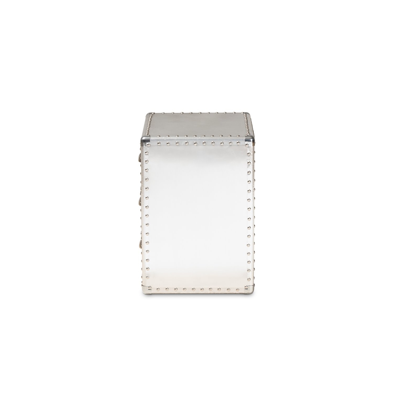 Bowery Hill Metal Contemporary 3-Drawer Nightstand in Silver