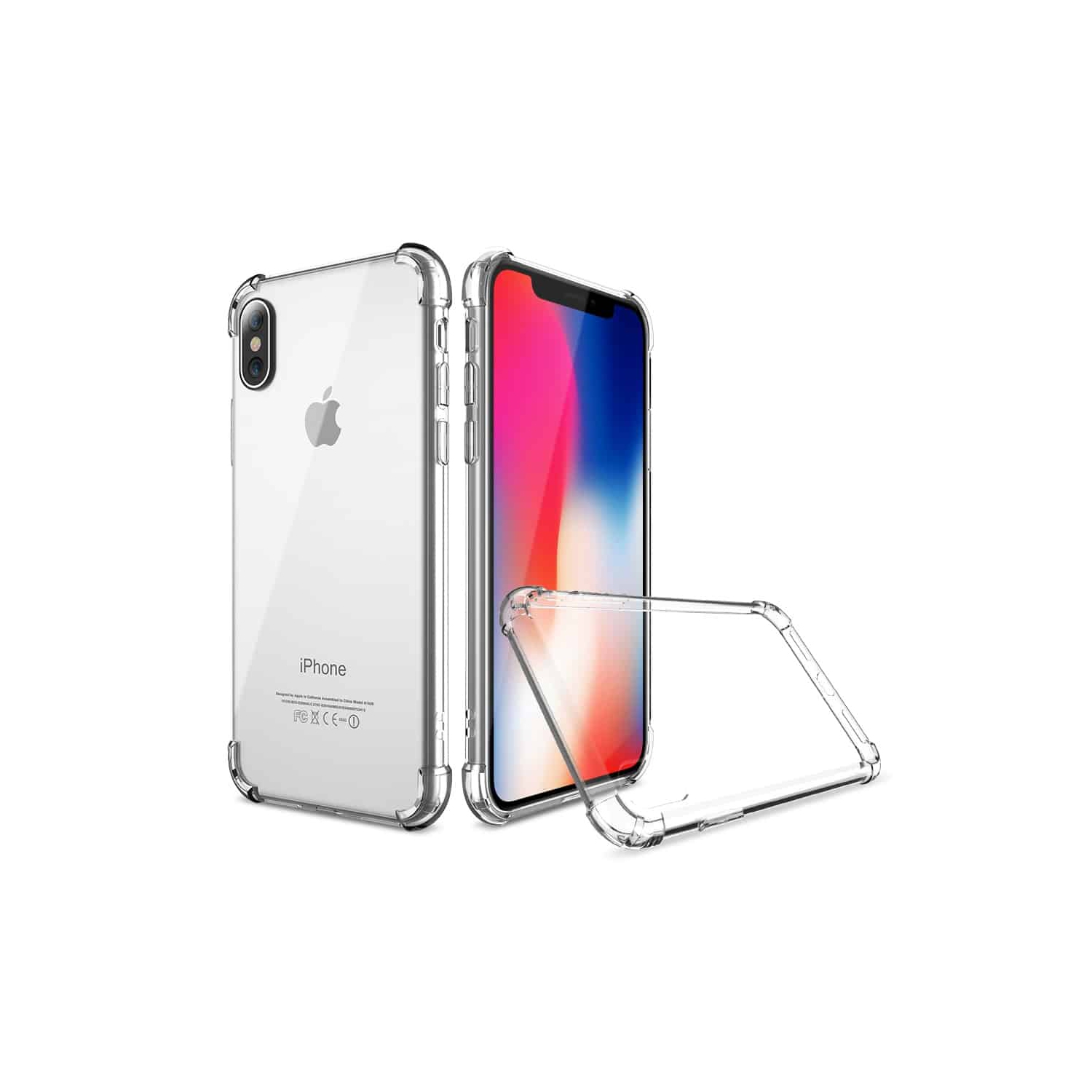 Apple iPhone X Clear Case Shockproof Tough Gel Transparent Anti knock Air Cushion Heavy Duty Phone Back Cover