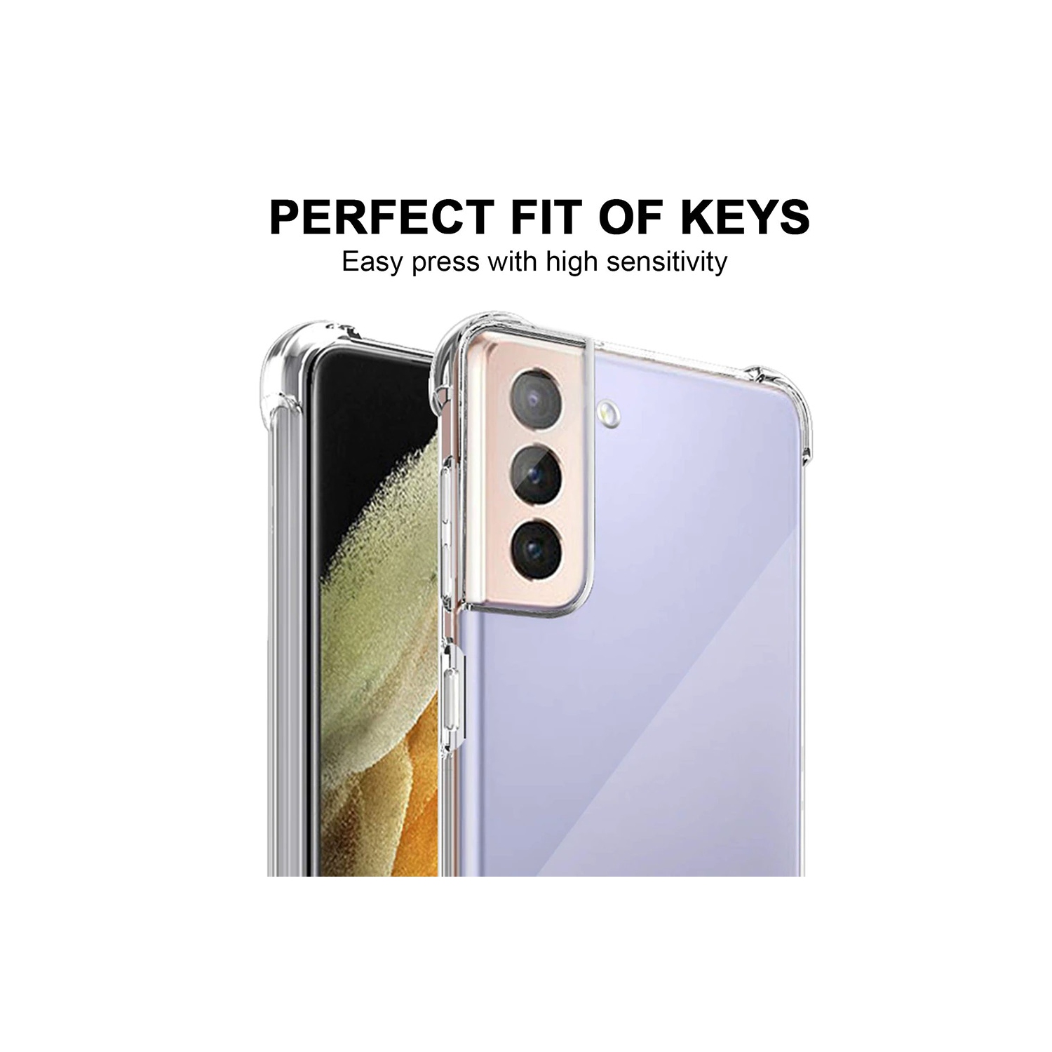 Samsung Galaxy S21 Clear Case Shockproof Tough Gel Transparent Air Cushion Heavy Duty Phone Back Cover