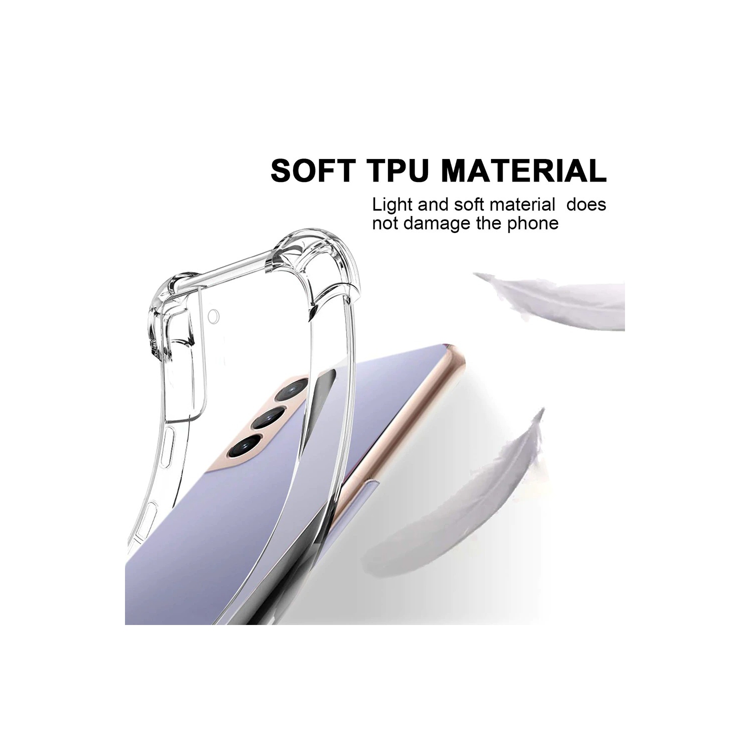 Samsung Galaxy S21 Clear Case Shockproof Tough Gel Transparent Air Cushion Heavy Duty Phone Back Cover