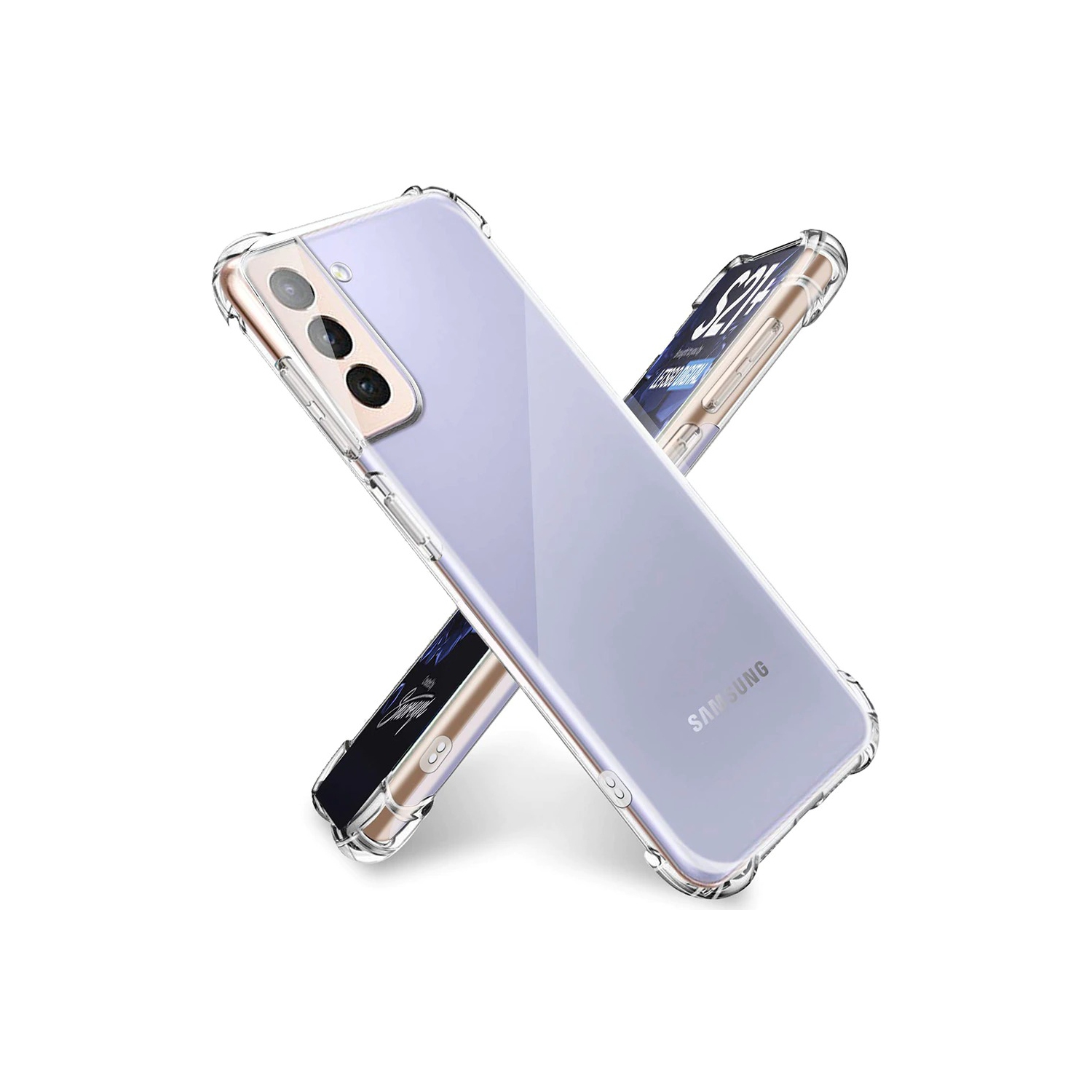 Samsung Galaxy S21 Clear Case Shockproof Tough Gel Transparent Air Cushion Heavy Duty Phone Back Cover