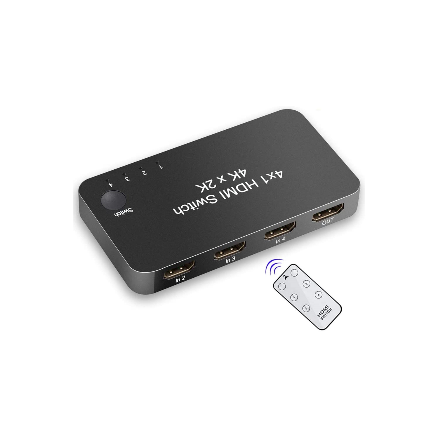 NIERBO HDMI KVM Switcher, 4 in 1 Out 4K 60Hz HDV HDMI 2.0 Switch Selector Box with IR Wireless Remote Control for HDTV Blu-Ray Player/ DVD/ DVR/ Xbox PS4 etc.