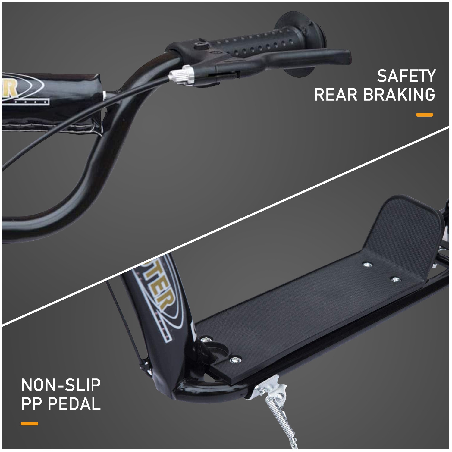 HOMCOM Kids Scooter Street Bike Bicycle for Teens Ride on Toy w/ 12" EVA Tyres for 5-12 Year Old Black