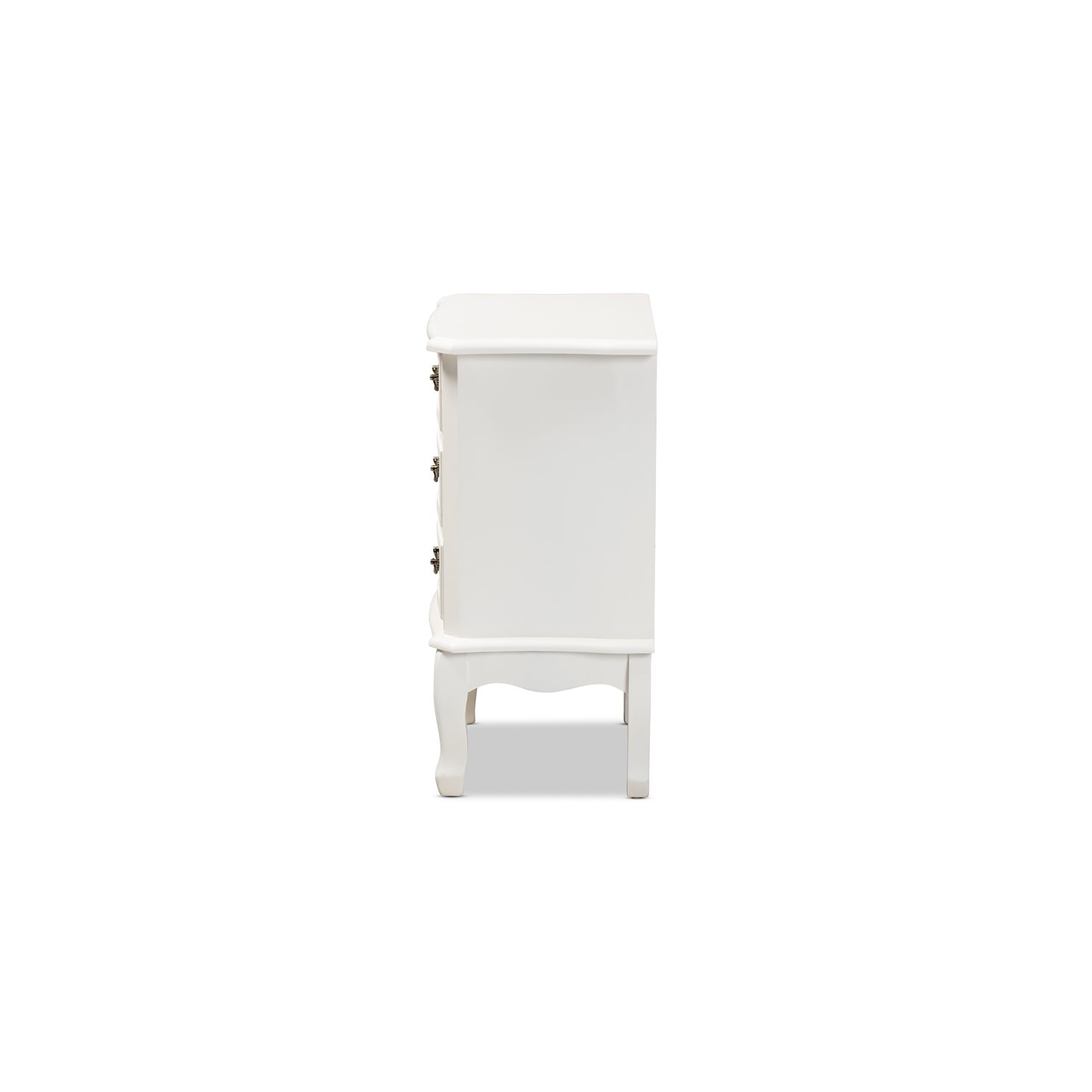 Bowery Hill White-Finished 3-Drawer Wood Nightstand