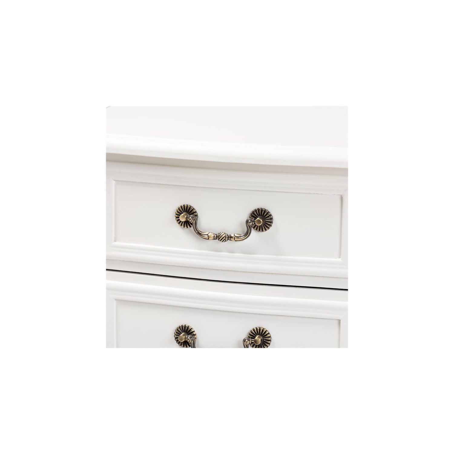 Bowery Hill White-Finished 3-Drawer Wood Nightstand