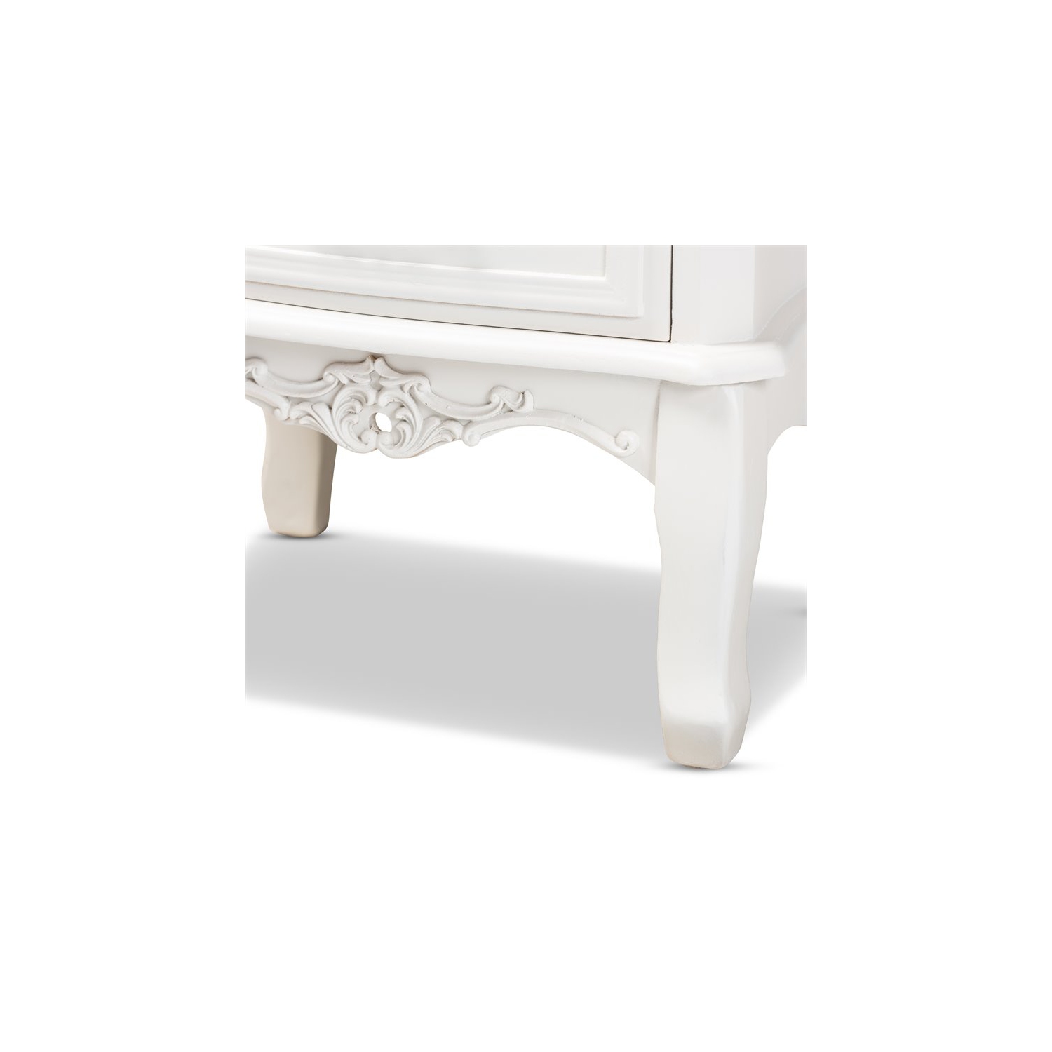 Bowery Hill White-Finished 3-Drawer Wood Nightstand