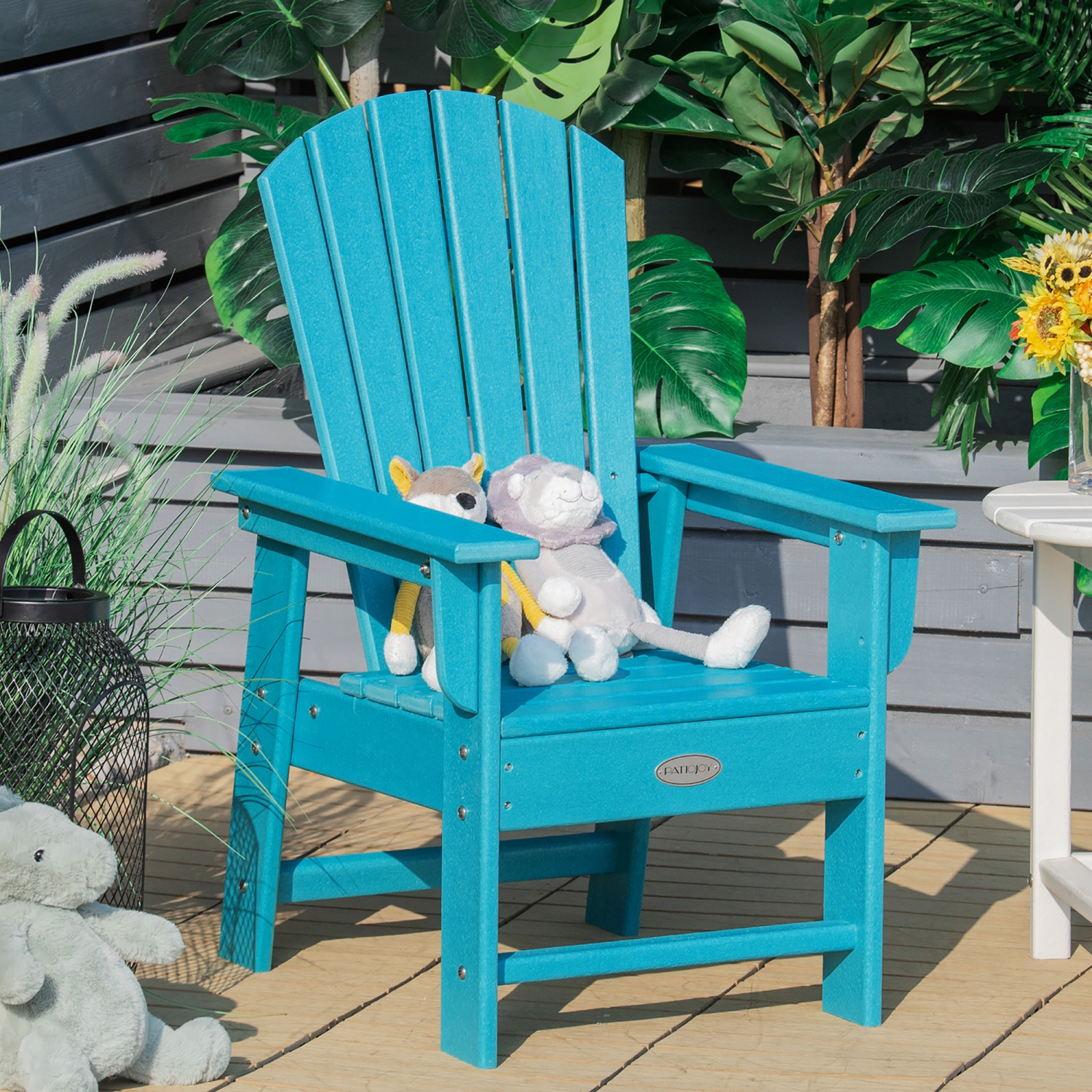 Patio Kids' Adirondack Chair Seat Weather Resistant for Ages 3-8 Yellow\Blue\Green\Grey\Red\Turquoise\White