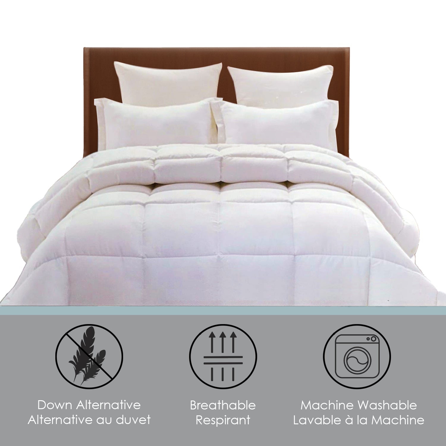 Cotton House - Synthetic Duvet, 3D Fill 100% Microfiber Gel, Queen Size, White