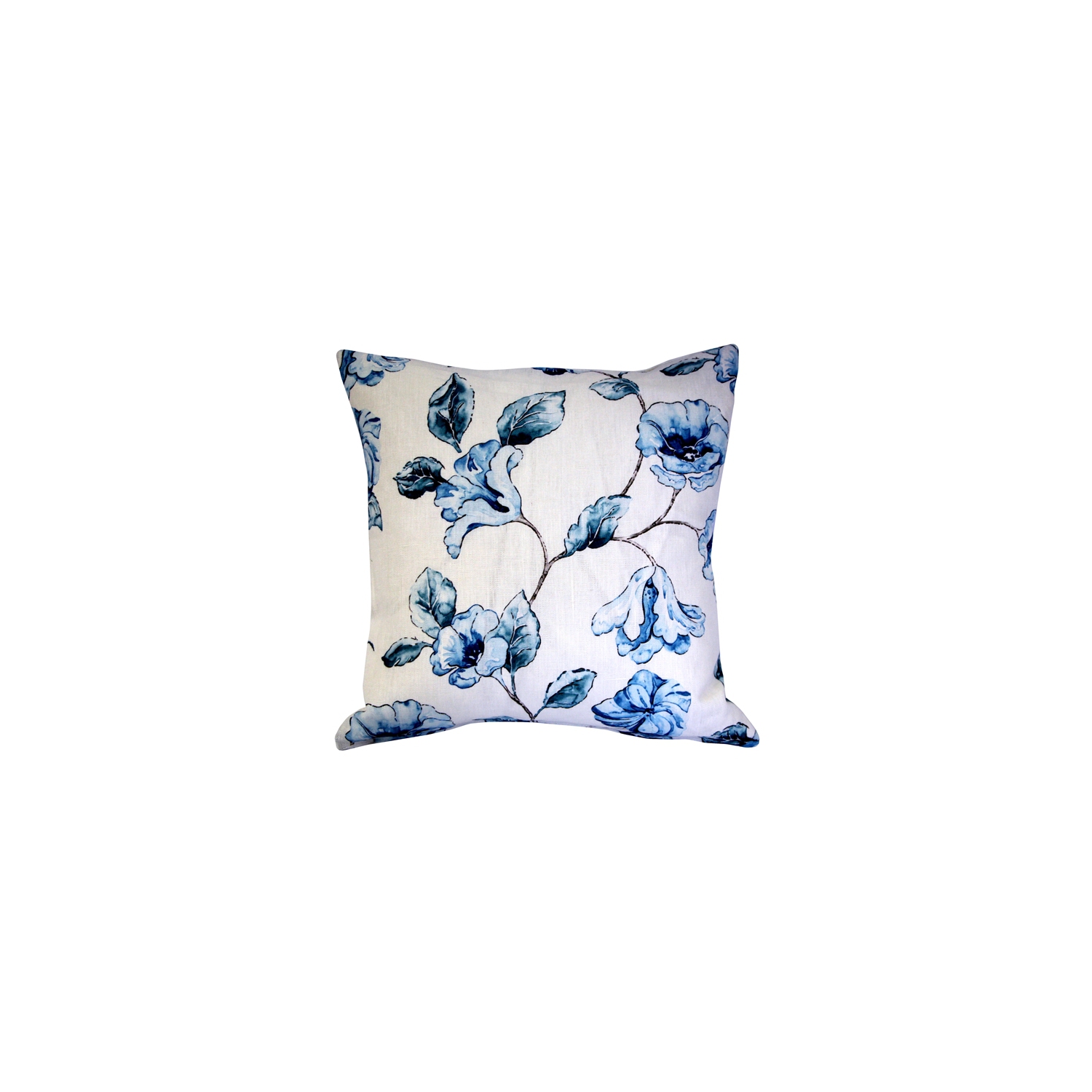 Blue Lily Linen Throw Pillow, 20"x20"