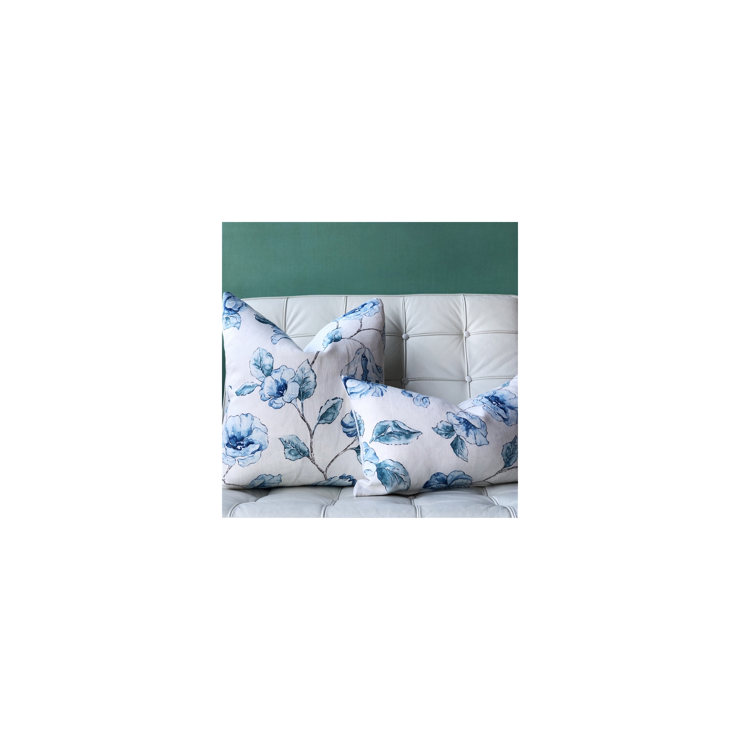 Blue Lily Linen Throw Pillow, 20"x20"