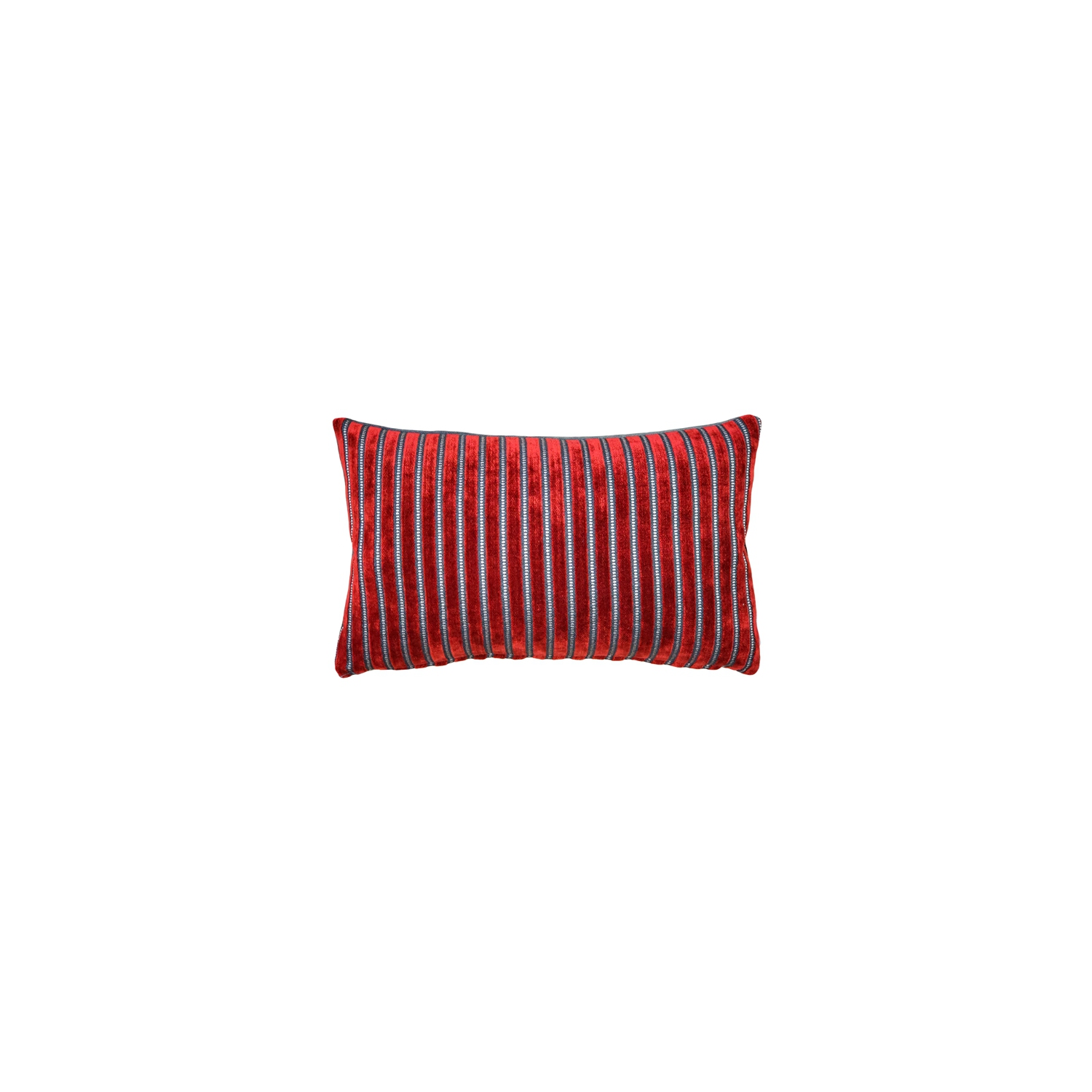 Rockefeller Lava Red Velvet Throw Pillow, 12"x20"