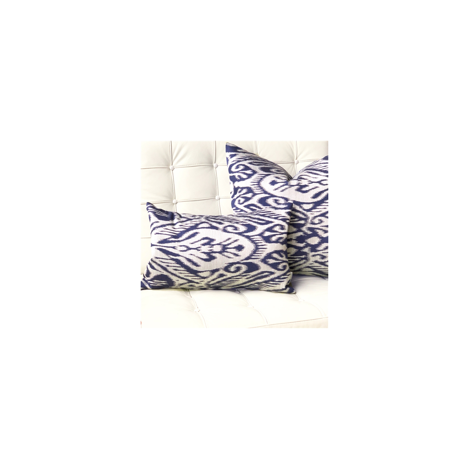 Mallorca Bluefin Ikat Throw Pillow, 20"x20"