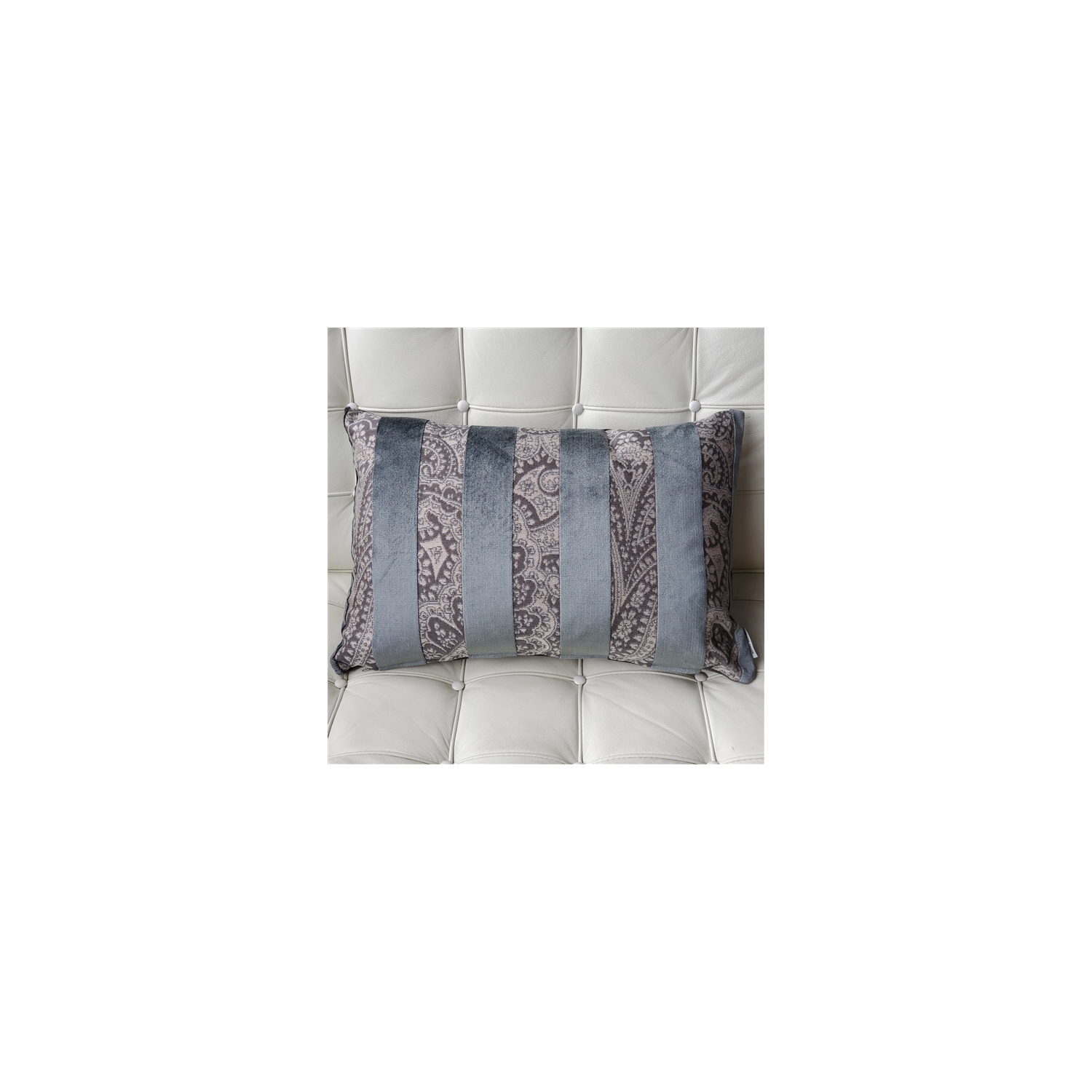 Robert Aluminum Stripe Velvet Pillow 15x22