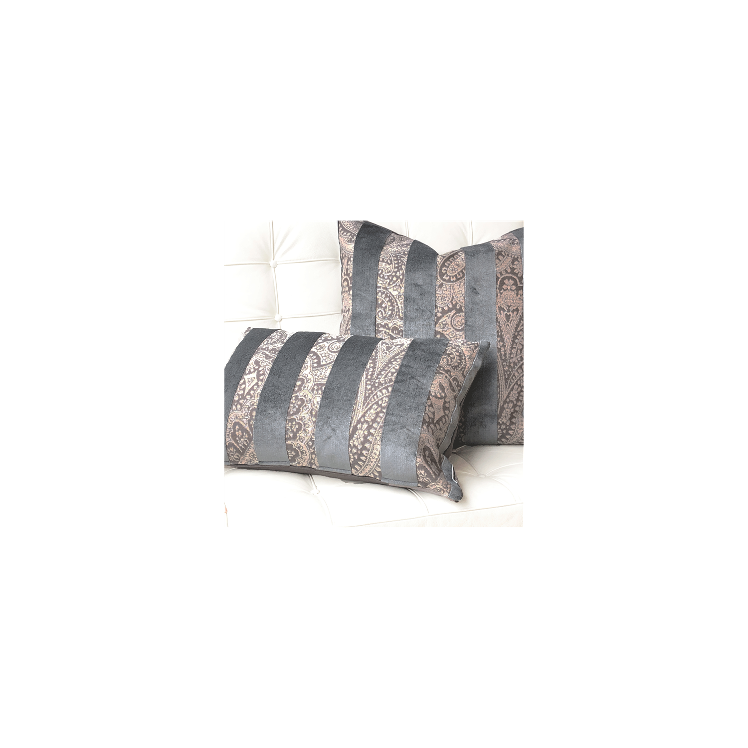 Robert Aluminum Stripe Velvet Pillow 15x22