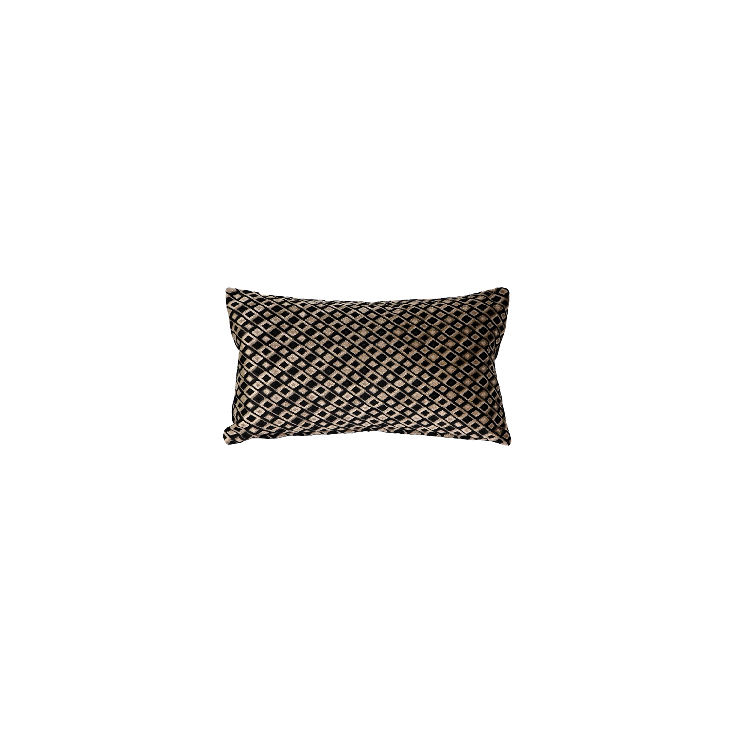 Jager Black Diamond Textured Velvet Throw Pillow, 12"x20"