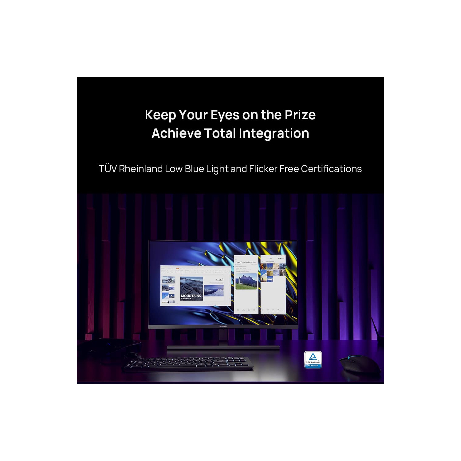 HUAWEI MateView GT 27'' Curved Gaming Monitor, 165Hz, 16:9 QHD 2560 x 1440, 2K, 1500R, Cinema-Level P3 Colour, 4000:1 Contrast Ratio, HDR, TÜV