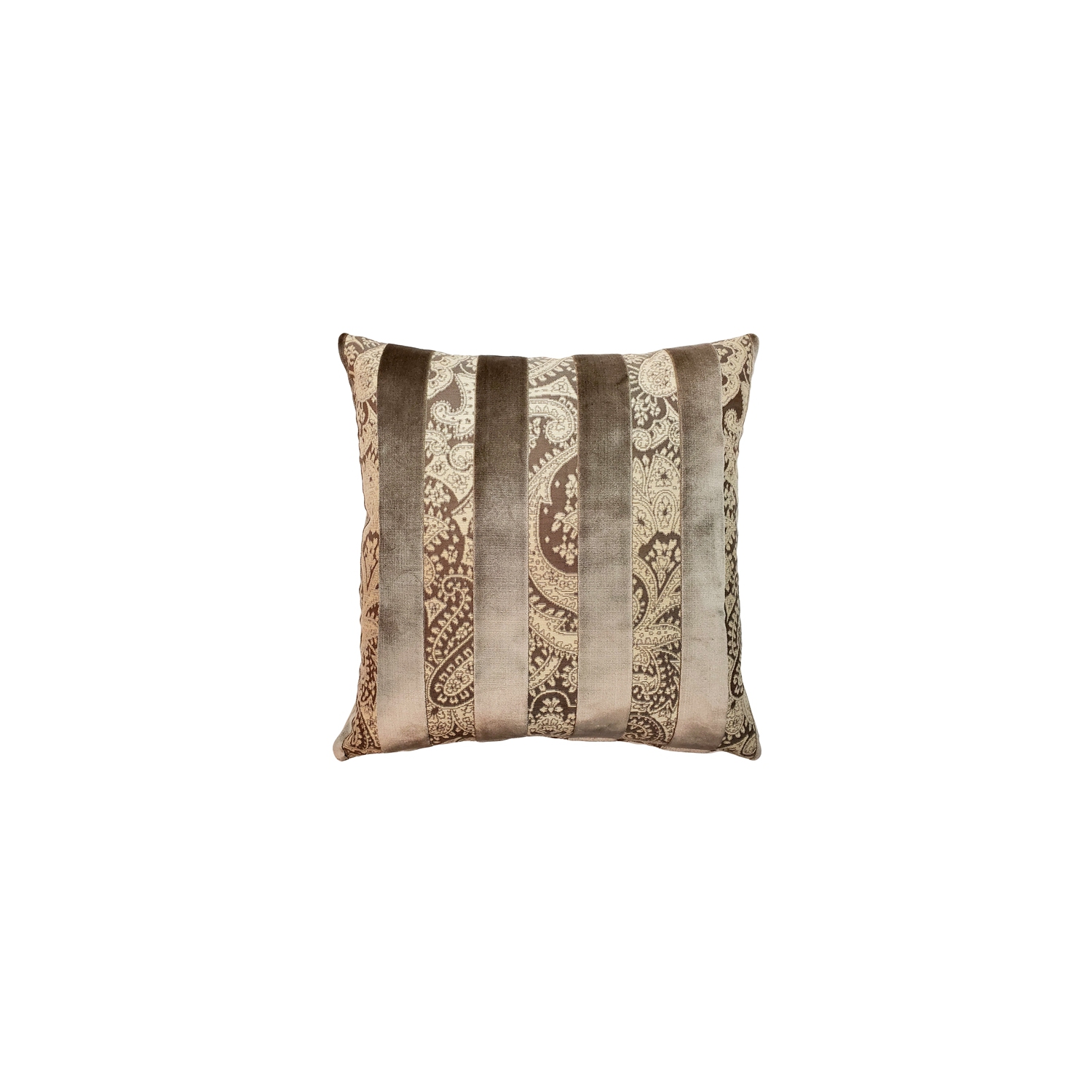 Robert Owl Stripe Velvet Pillow, 22"x22"