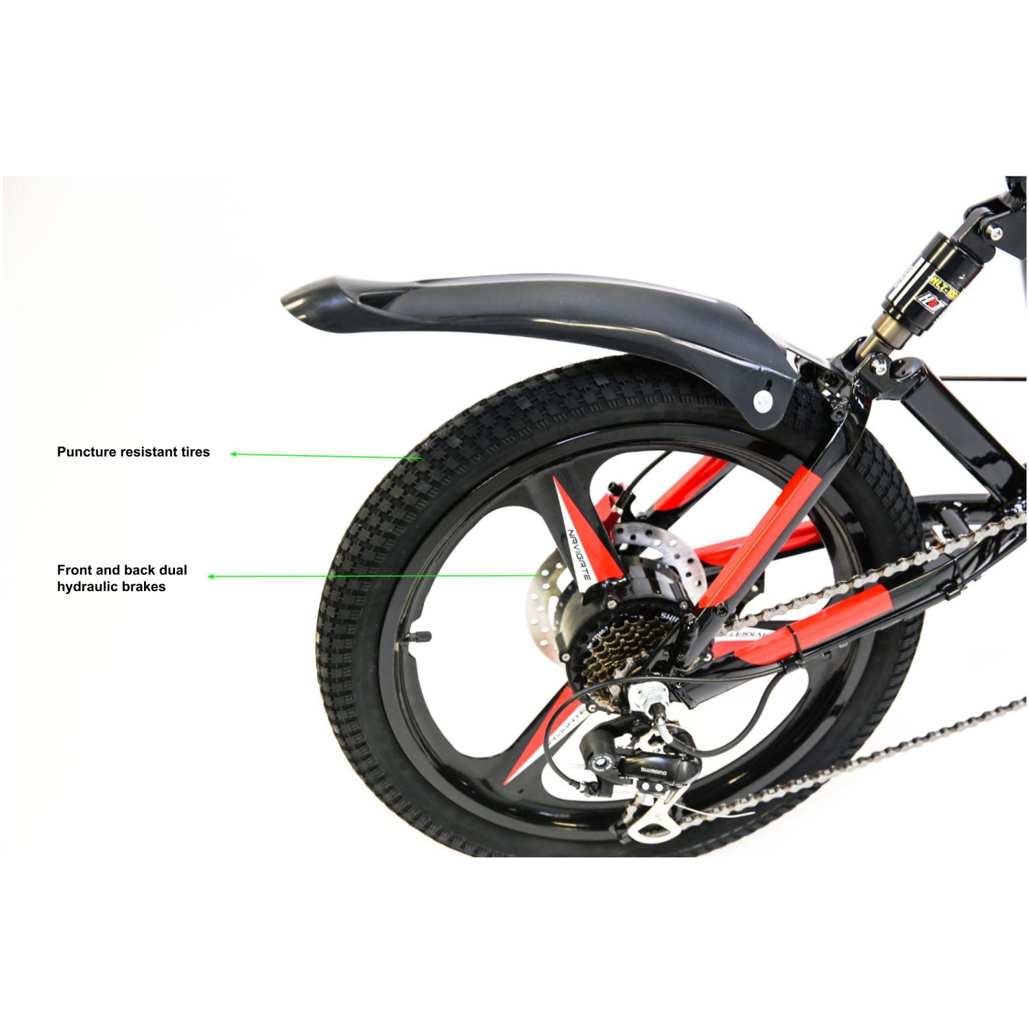 Victorian Samsung Battery 20' Folding Electric Bike M2 500W 48V 10.3Ah - Black/Blue