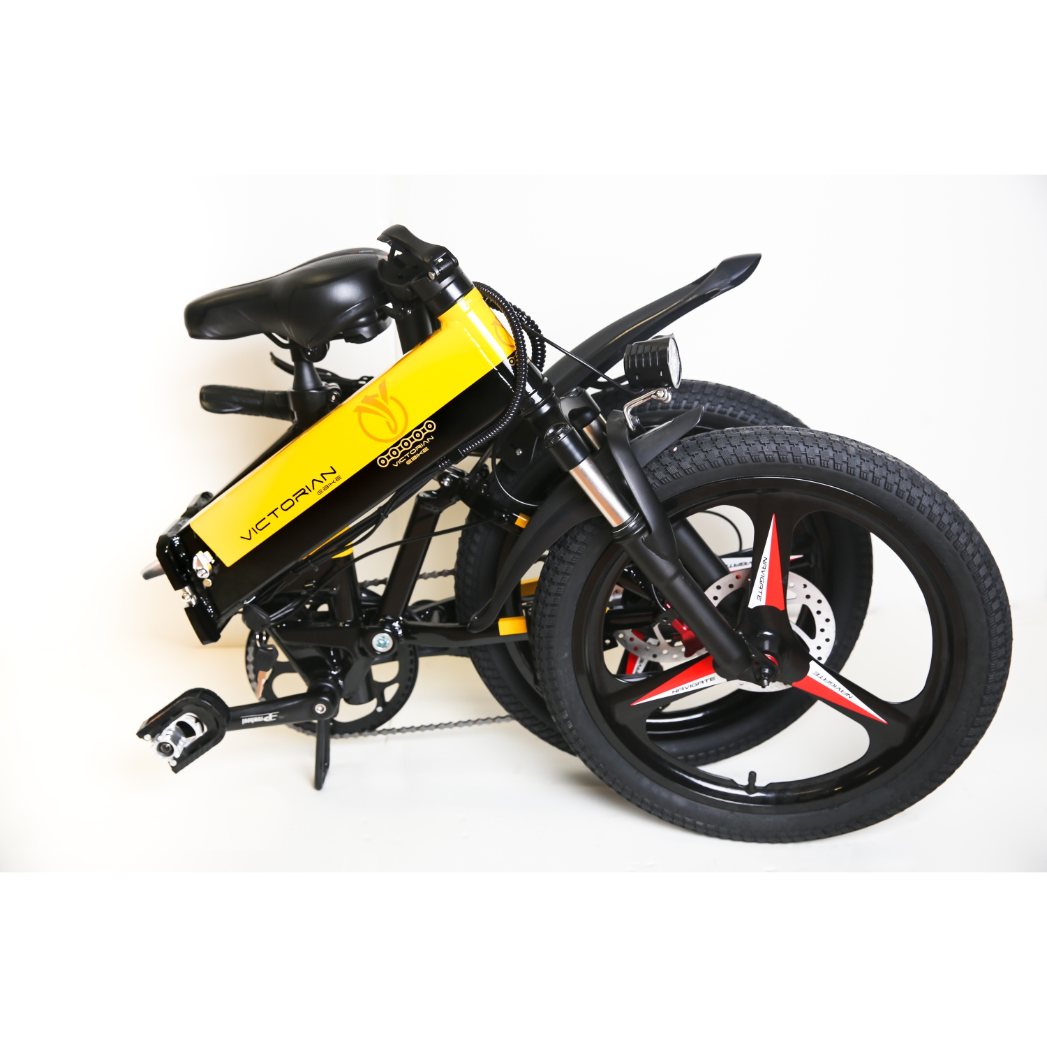 Victorian Samsung Battery 20' Folding Electric Bike M2 500W 48V 10.3Ah - Black/Blue