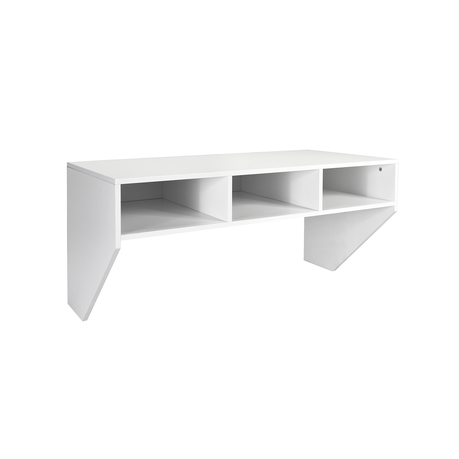Space-Saving Wall Mounted Computer Desk – Floating Table with Storage Shelf