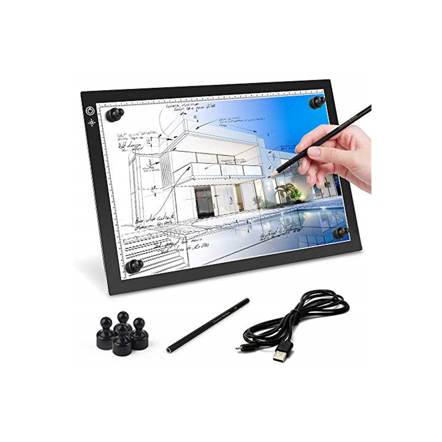 NIERBO Light Pad A3 LED Light Table Light Board 3 Color Temperature 430*310mm Pure White Illumination Dimmable LED Pad Portable Light Box with USB Cable for Drawing Sketching Designing
