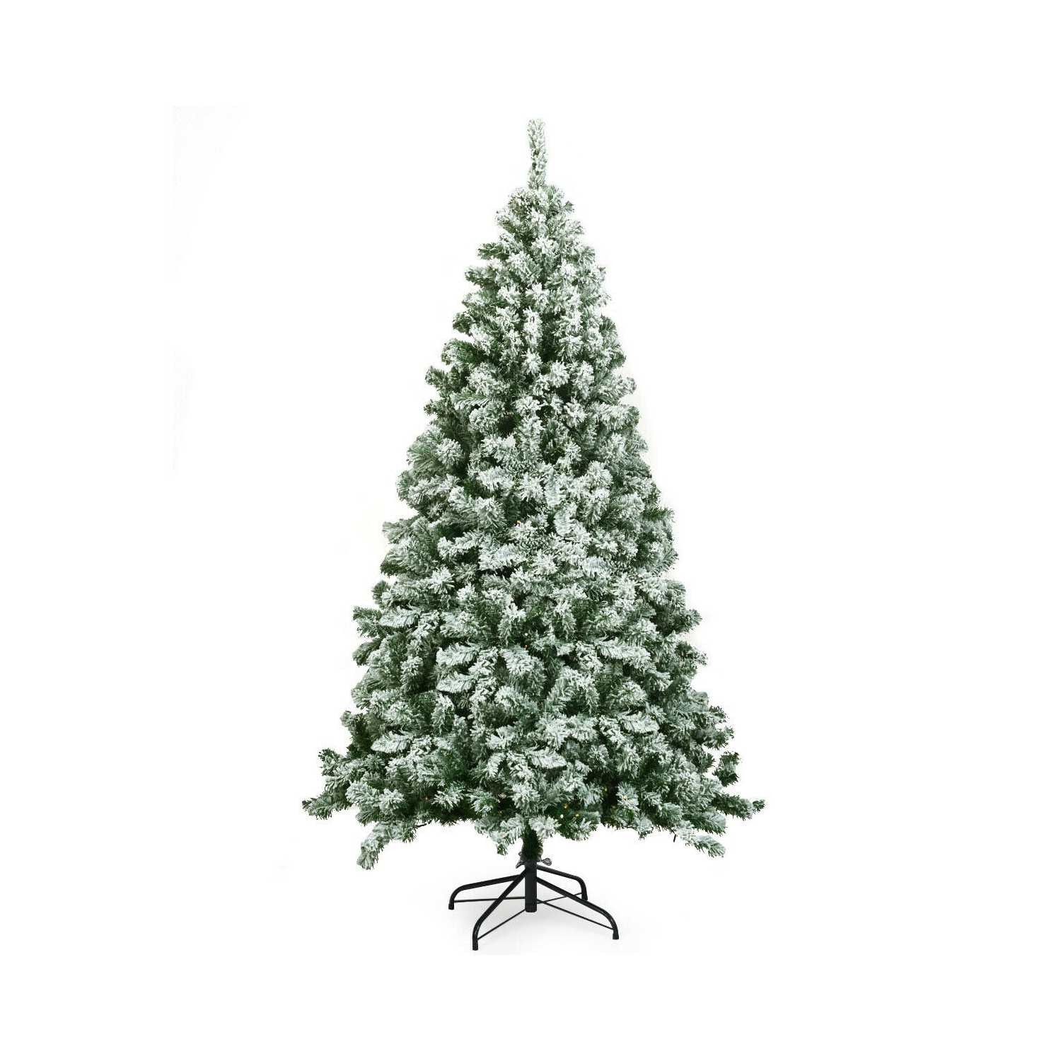 Snow Flocked Hinged Christmas Tree with 928 Tips, Full Artificial Tree for Indoors
