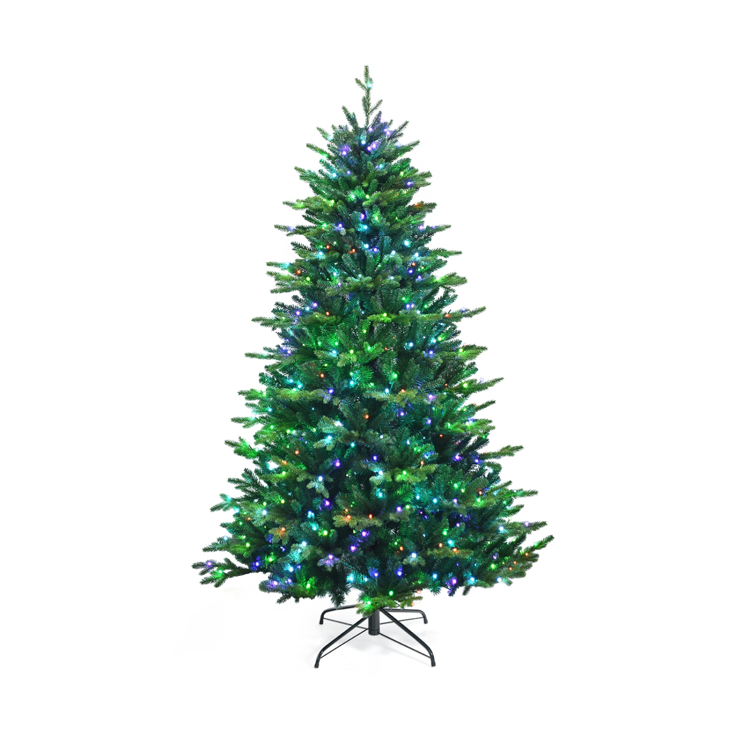 Pre-Lit Hinged Christmas Tree with App-Controlled LED Lights, Smart Holiday Display
