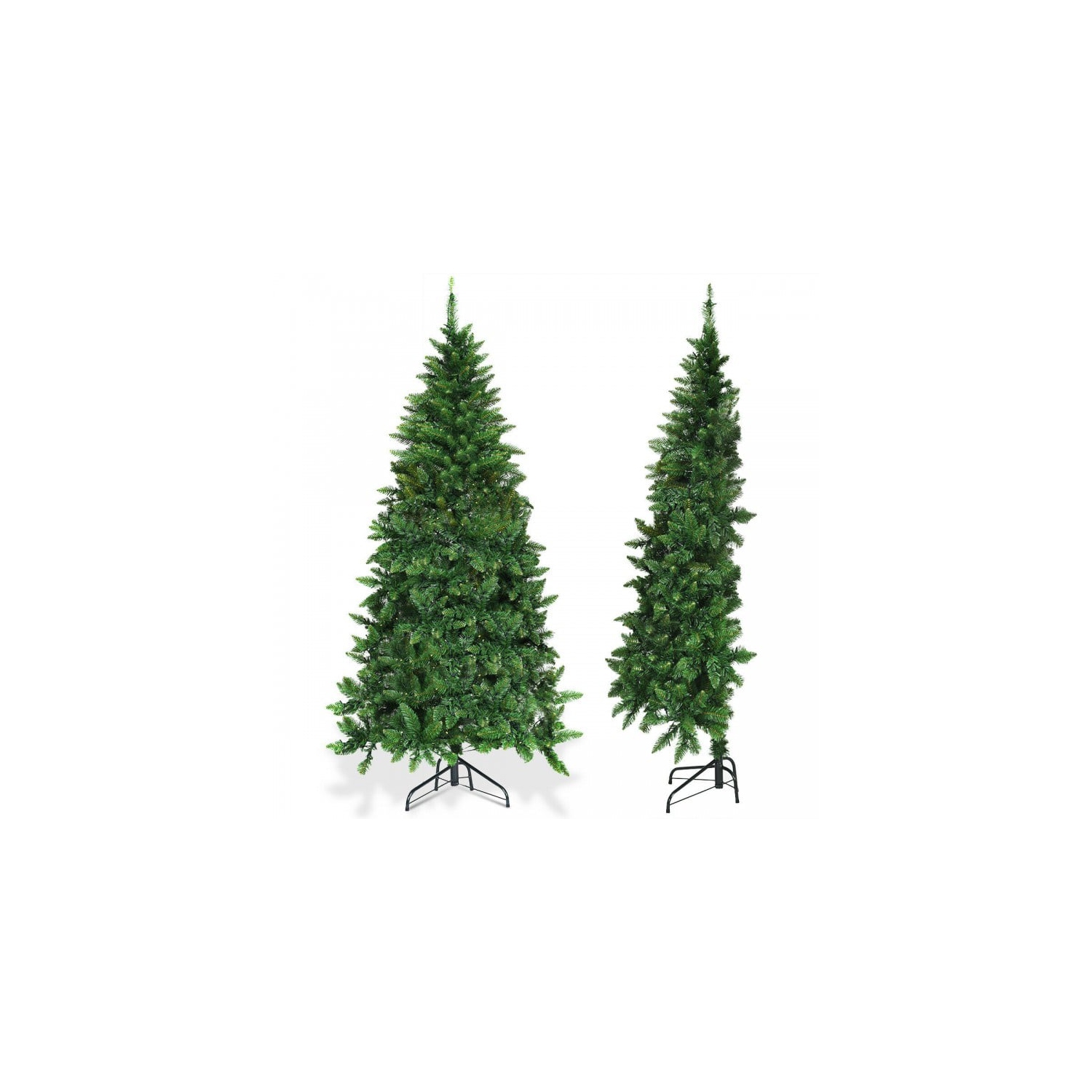 Demi-arbre de Noël illuminé avec 8 modes de flash, arbre de Noël artificiel qui sauve les murs