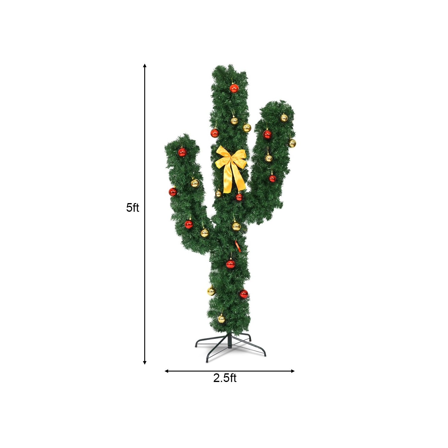 Light-Up Artificial Cactus Tree for Christmas, Indoor Holiday Décor with Lights