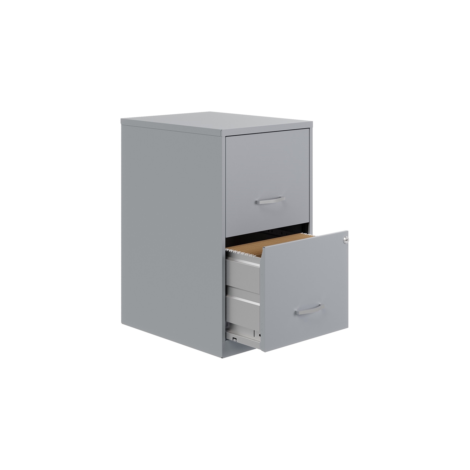 Classeur en métal à 2 tiroirs de 18 po de profondeur de Space Solutions - Gris/Platine