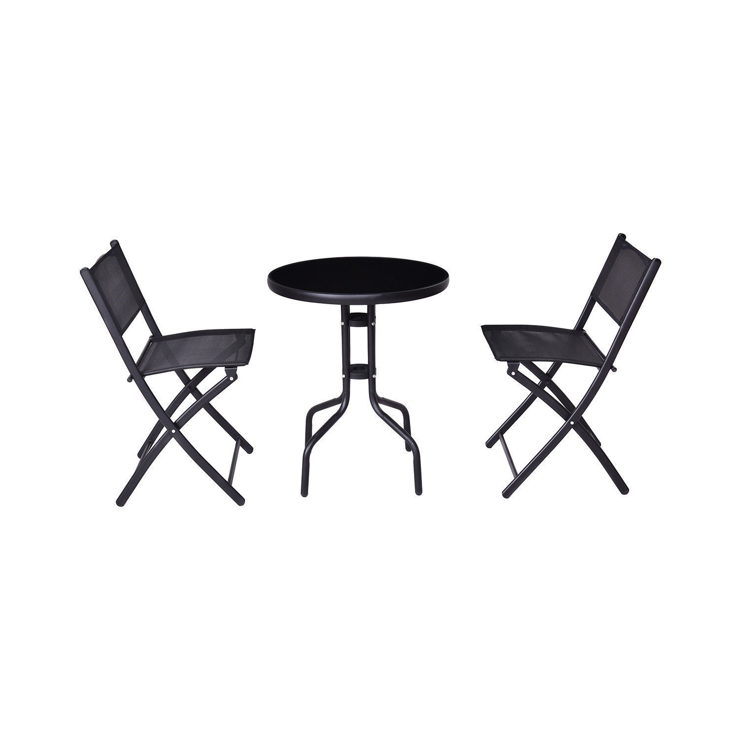 3 Piecs Folding Bistro Table Chairs Set for Indoor and Outdoor