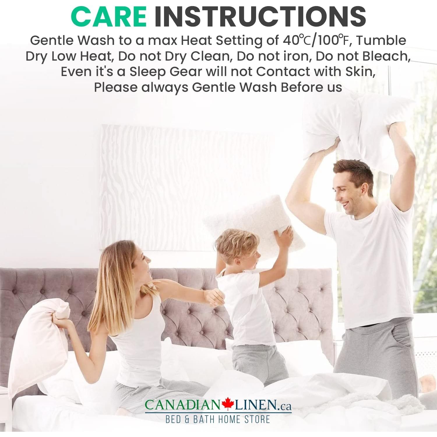 Canadian Linen Waterproof Pillow Protector Zippered Encasement, 20"x26" Standard 2 pack Soft Absorbent Breathable Bed Bug Proof Pillow Cover Hotels