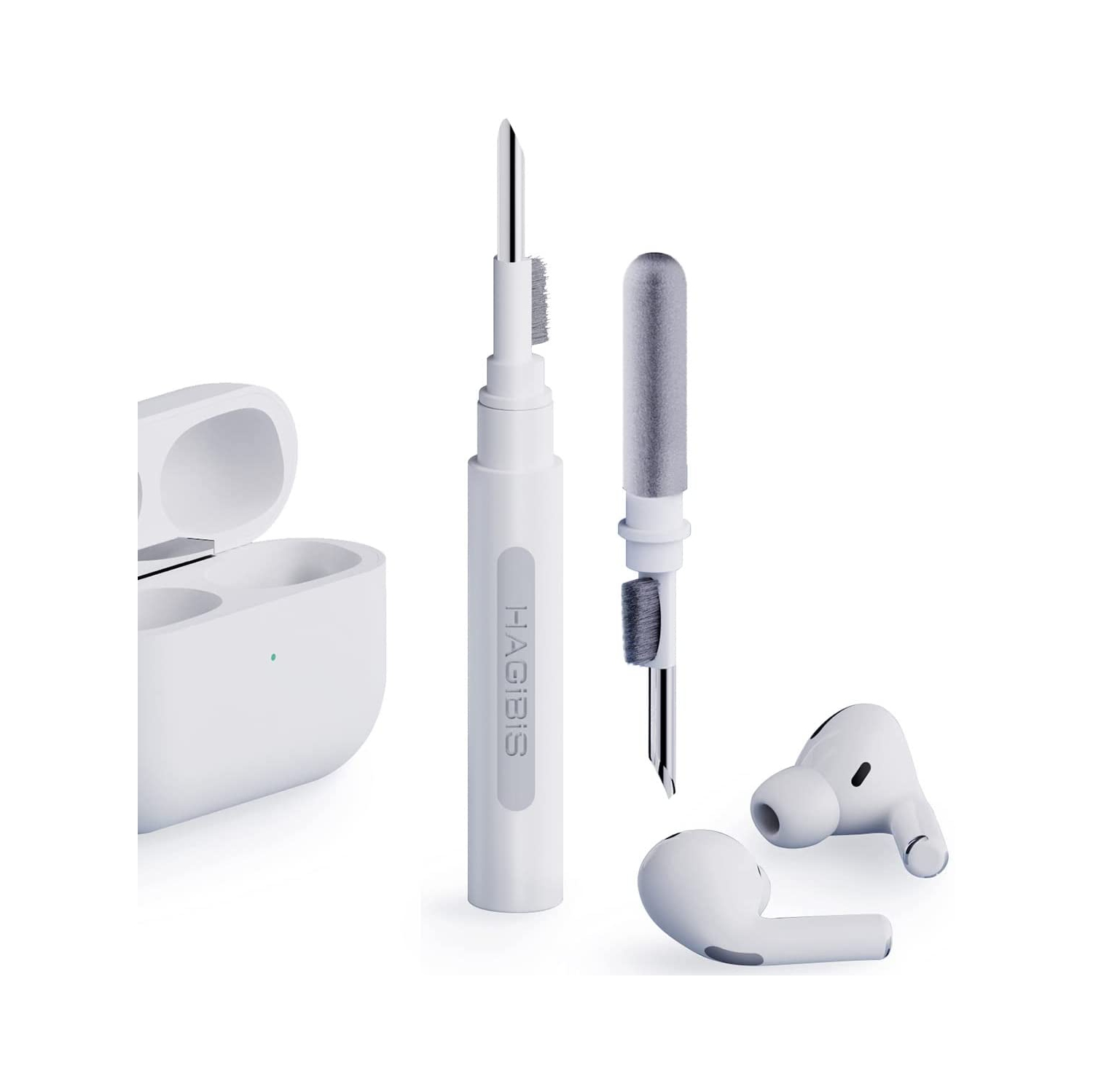 Hagibis Cleaning Pen for Airpods| Multi-Function Cleaner Kit| Soft Brush for Bluetooth Earphones Case Cleaning| Huawei Samsung MI Earbuds (White)