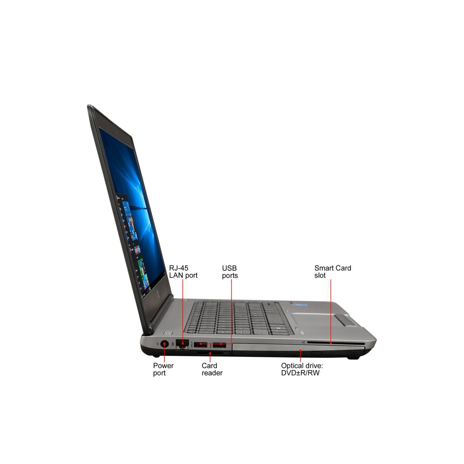 Ordinateur portable HP ProBook 640 G1 : Intel Core i5 - 4340M 2,90 GHz, 8 Go de RAM, 250 Go de SSD, 14", DVDRW, Win 11 Home, PAS de webcam - Remis à