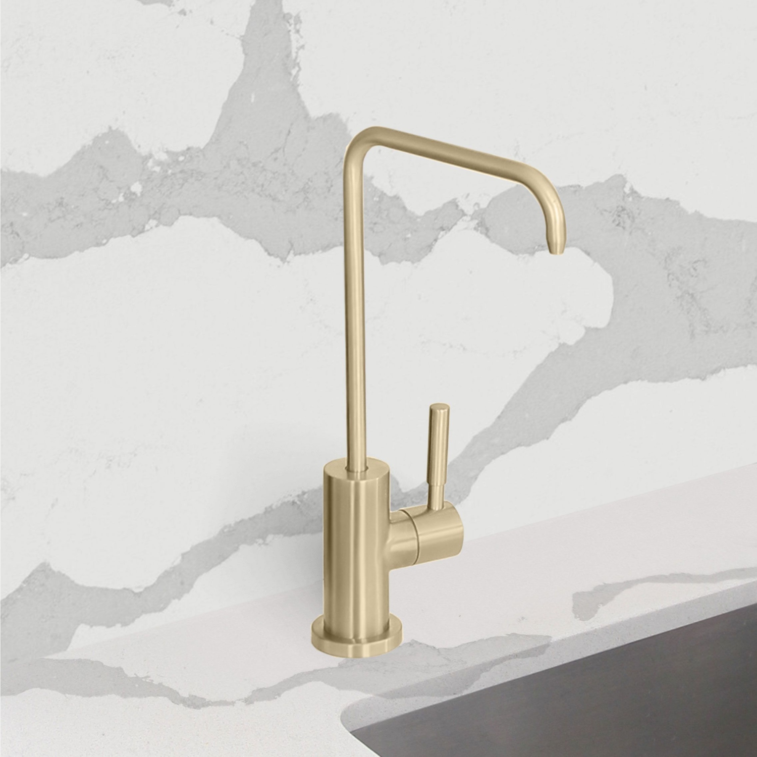 STYLISH Kitchen Sink Drinking Water Tap Faucet Stainless Steel, Brushed Gold Finish K-147G