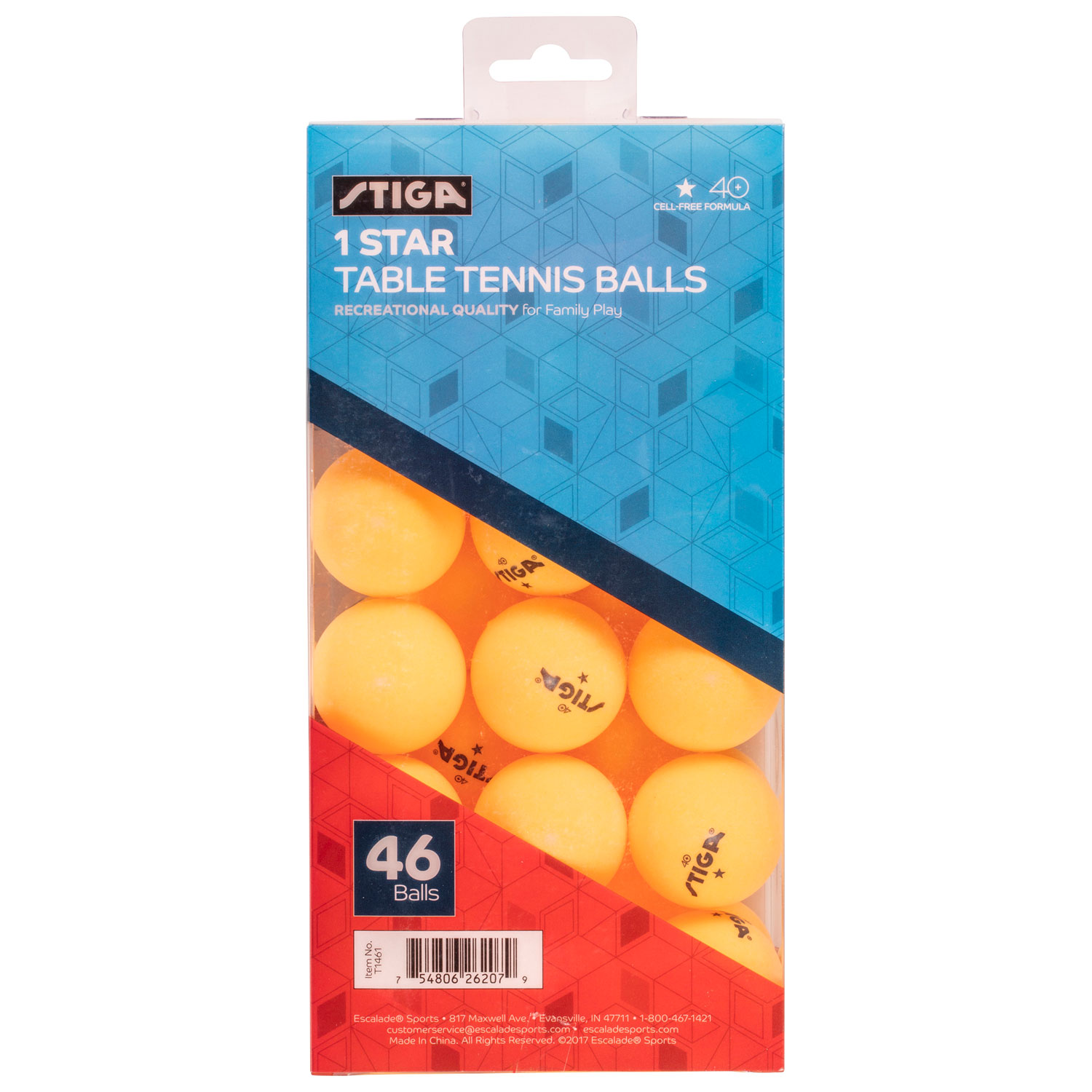 Balles de tennis de table 1 étoile de Stiga - Paquet de 46 - Orange