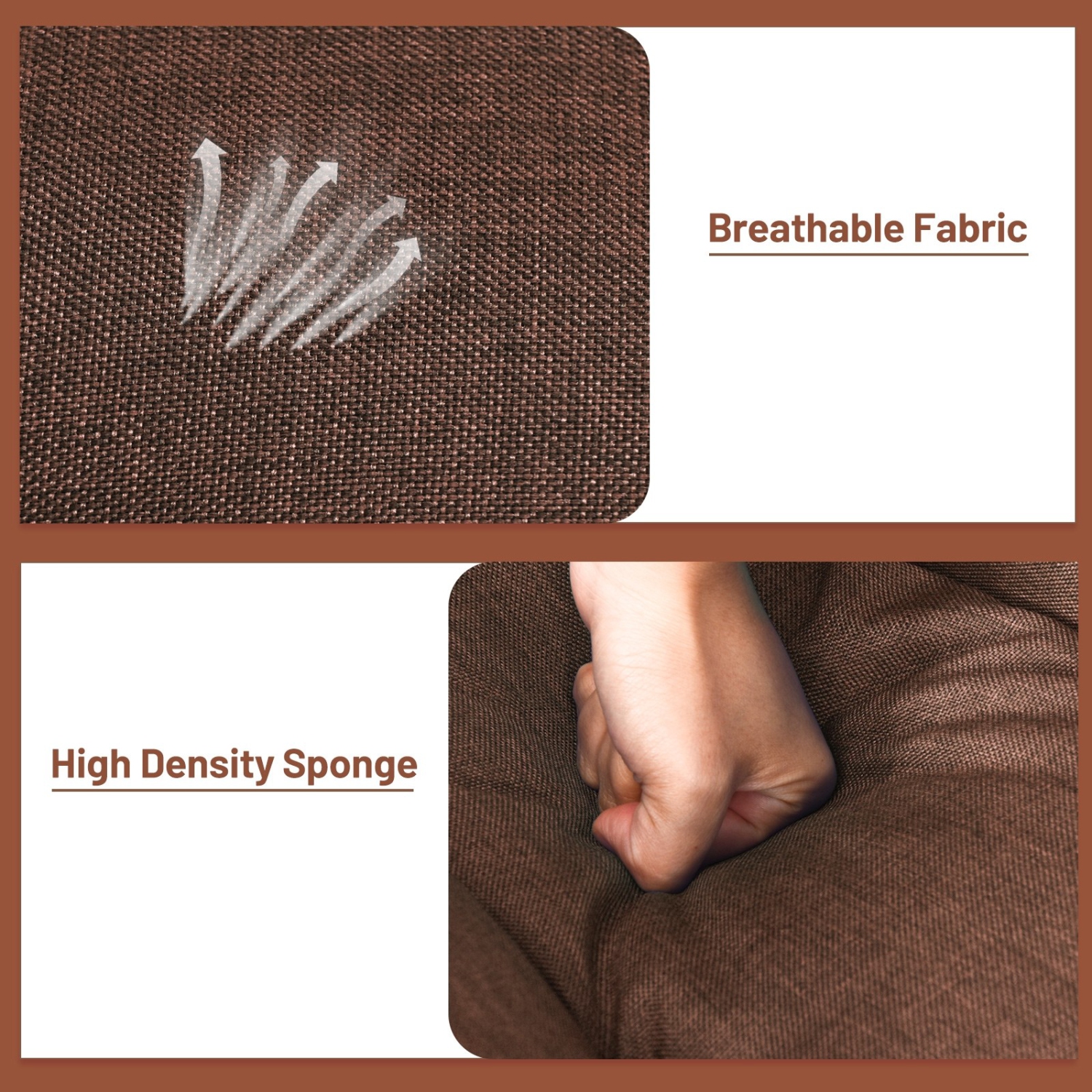 5-Position Folding Floor Gaming Chair-Coffee