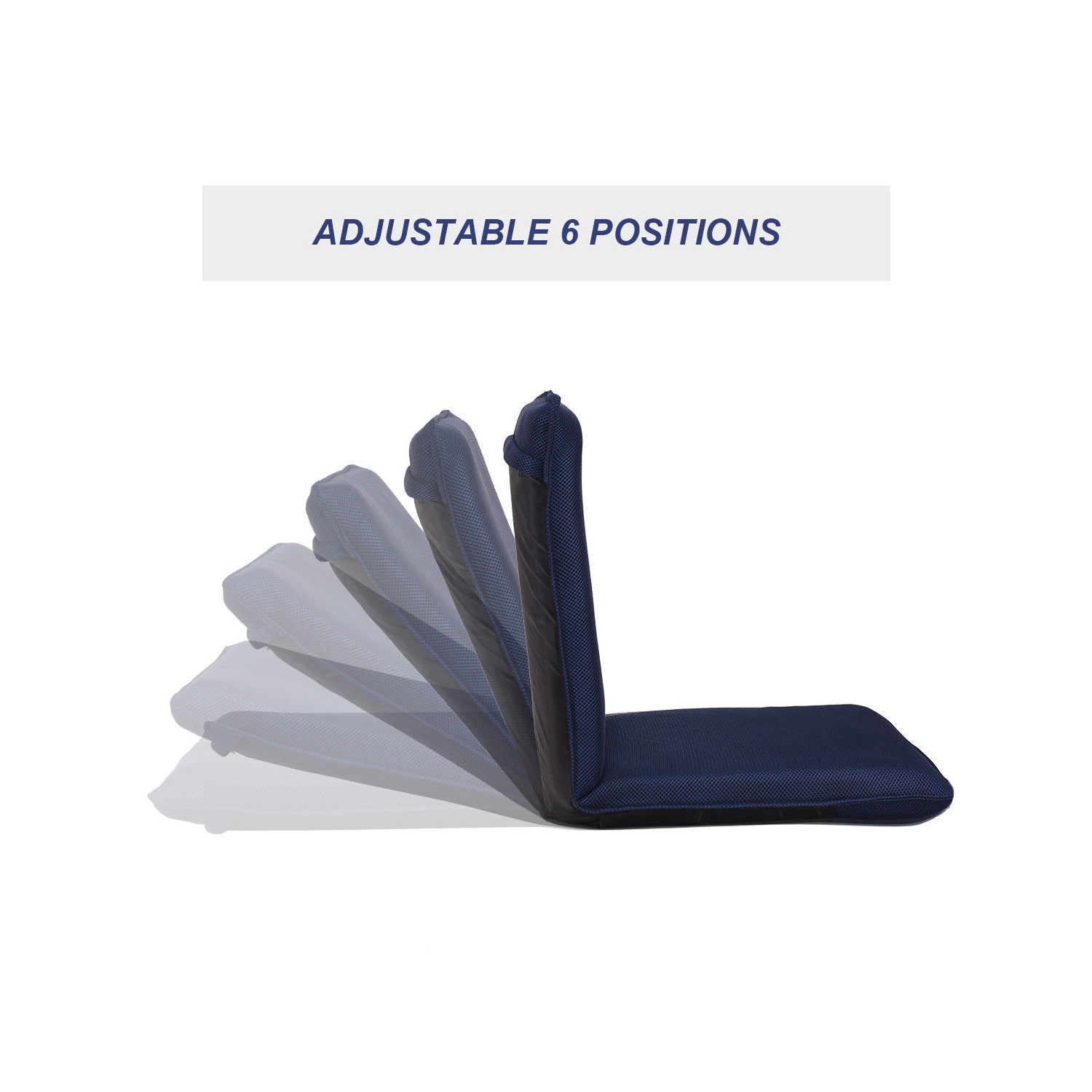 Adjustable 6 position Folding Lazy Man Sofa Chair Floor Chair-Navy