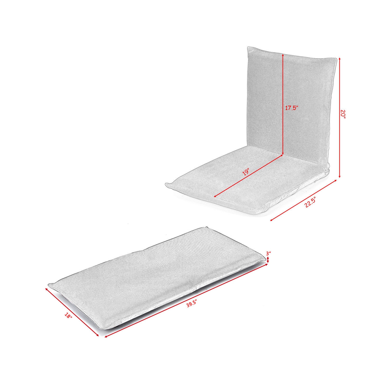 Adjustable 6 position Folding Lazy Man Sofa Chair Floor Chair-Coffee