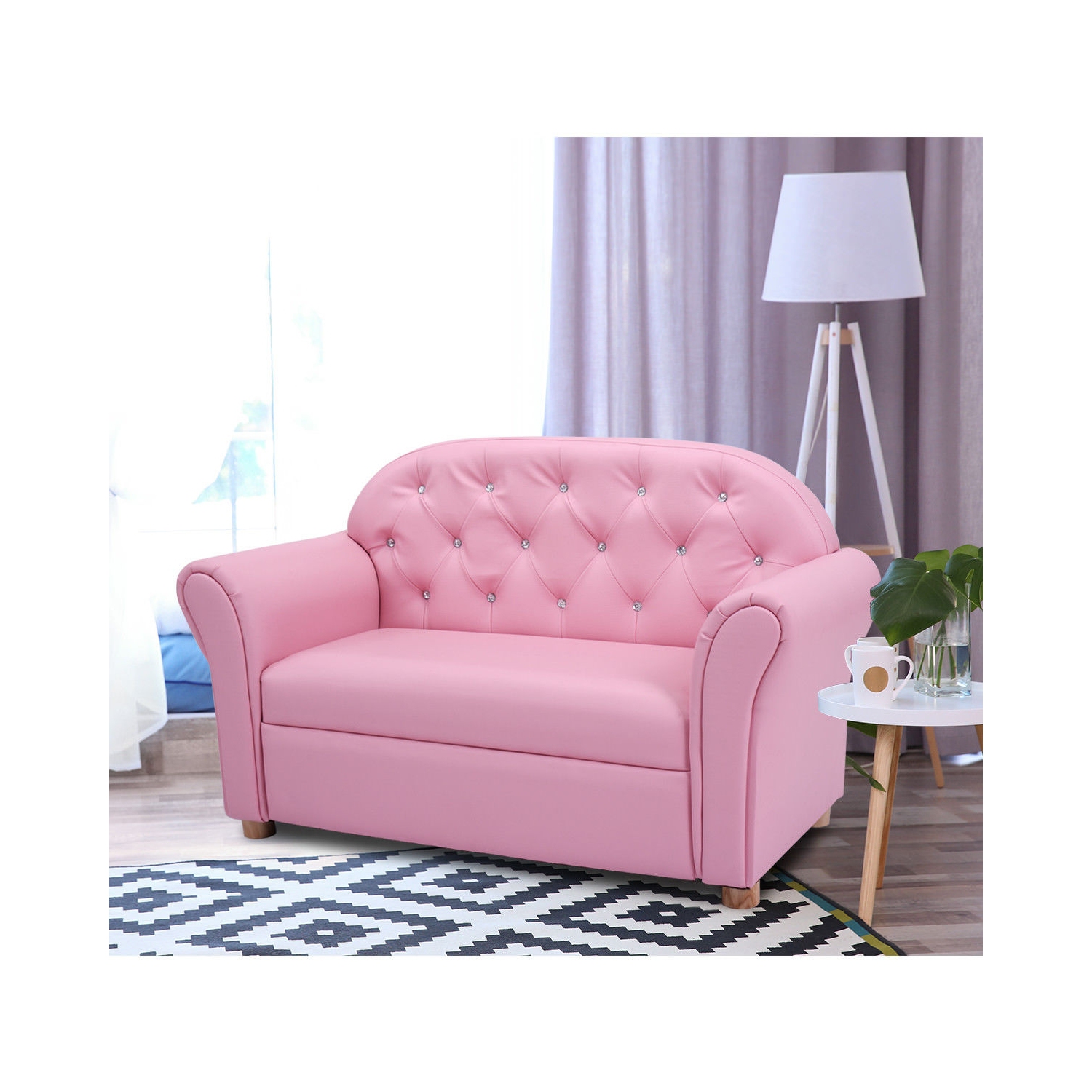 Kids Princess Sofa Chair with Armrests – Toddler Lounge Couch for Girls