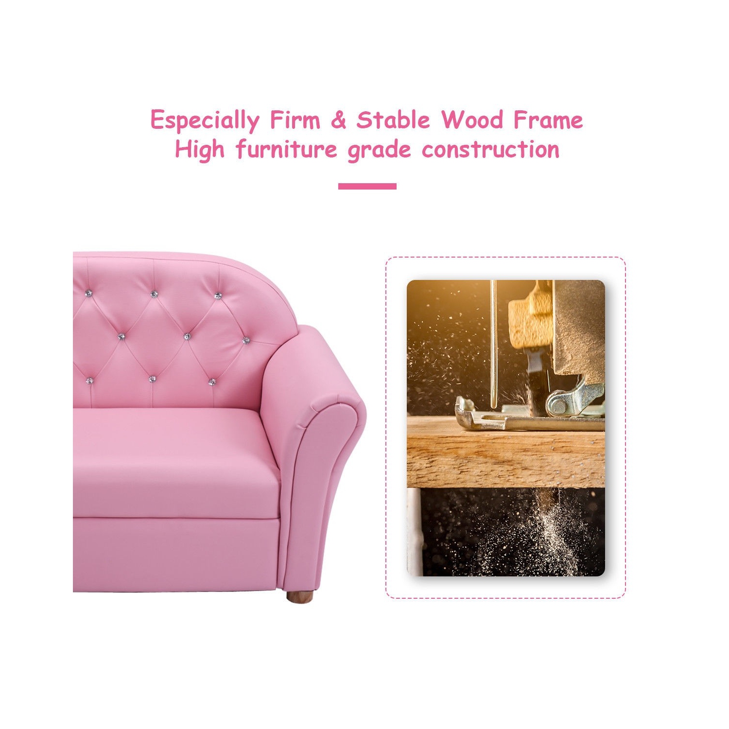 Kids Princess Sofa Chair with Armrests – Toddler Lounge Couch for Girls