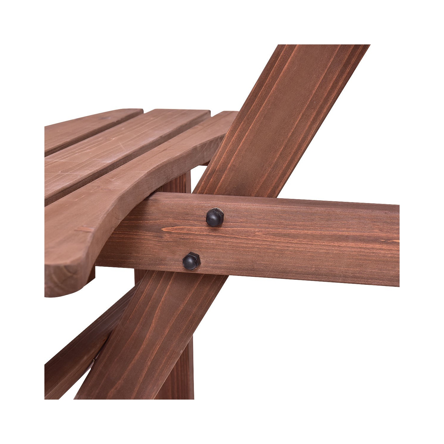 6-Person Patio Wood Picnic Table Beer Bench Set