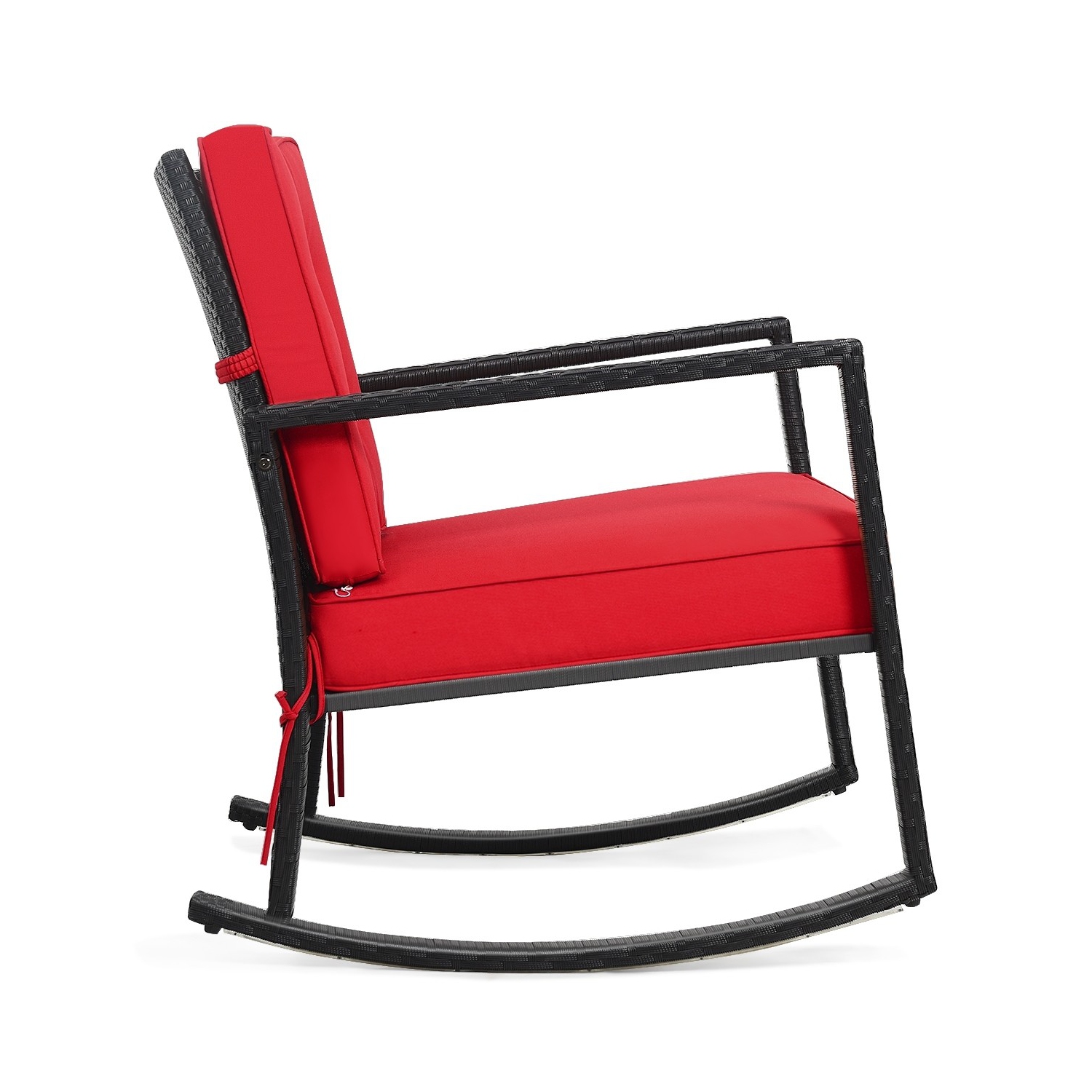 Coussin de chaise berçante de patio en rotin pour chaise berçante extérieure – Rouge